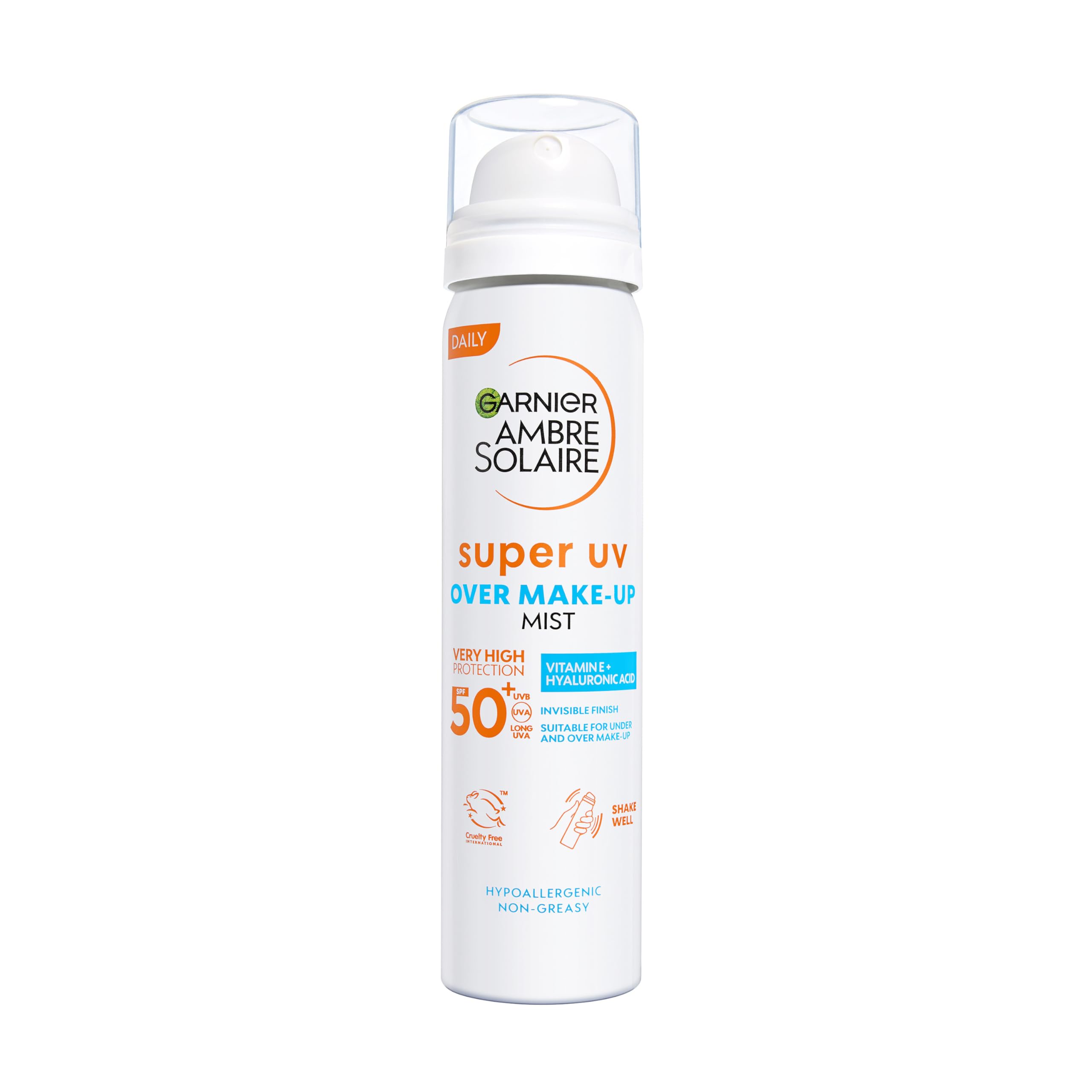Garnier Ambre Solaire Over Makeup Super UV Protection Mist SPF50+ with Hyaluronic Acid & Vitamin E, 75ml