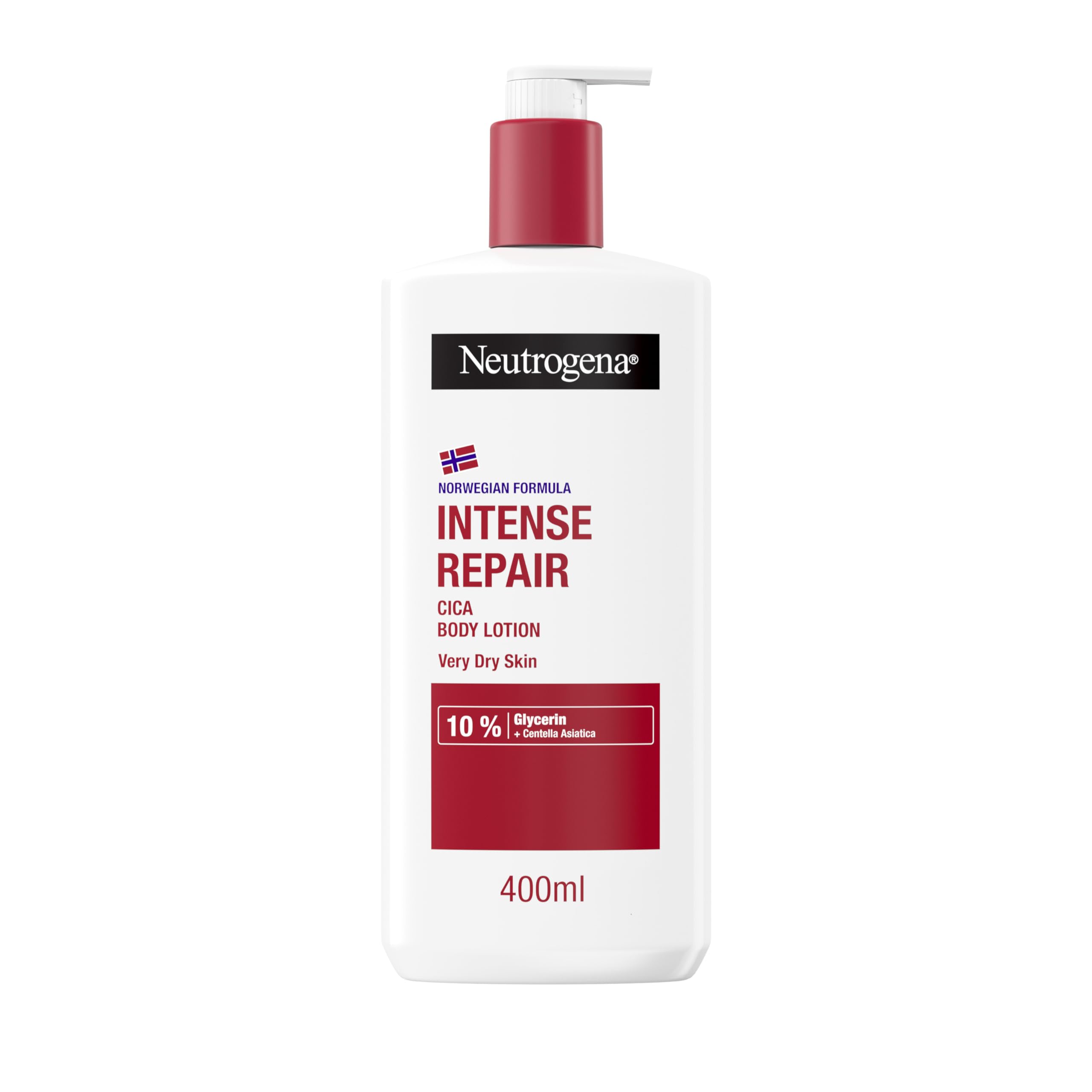 Neutrogena Norwegian Formula Intense Repair CICA Body Lotion with Glycerin & Centella Asiatica, 400ml
