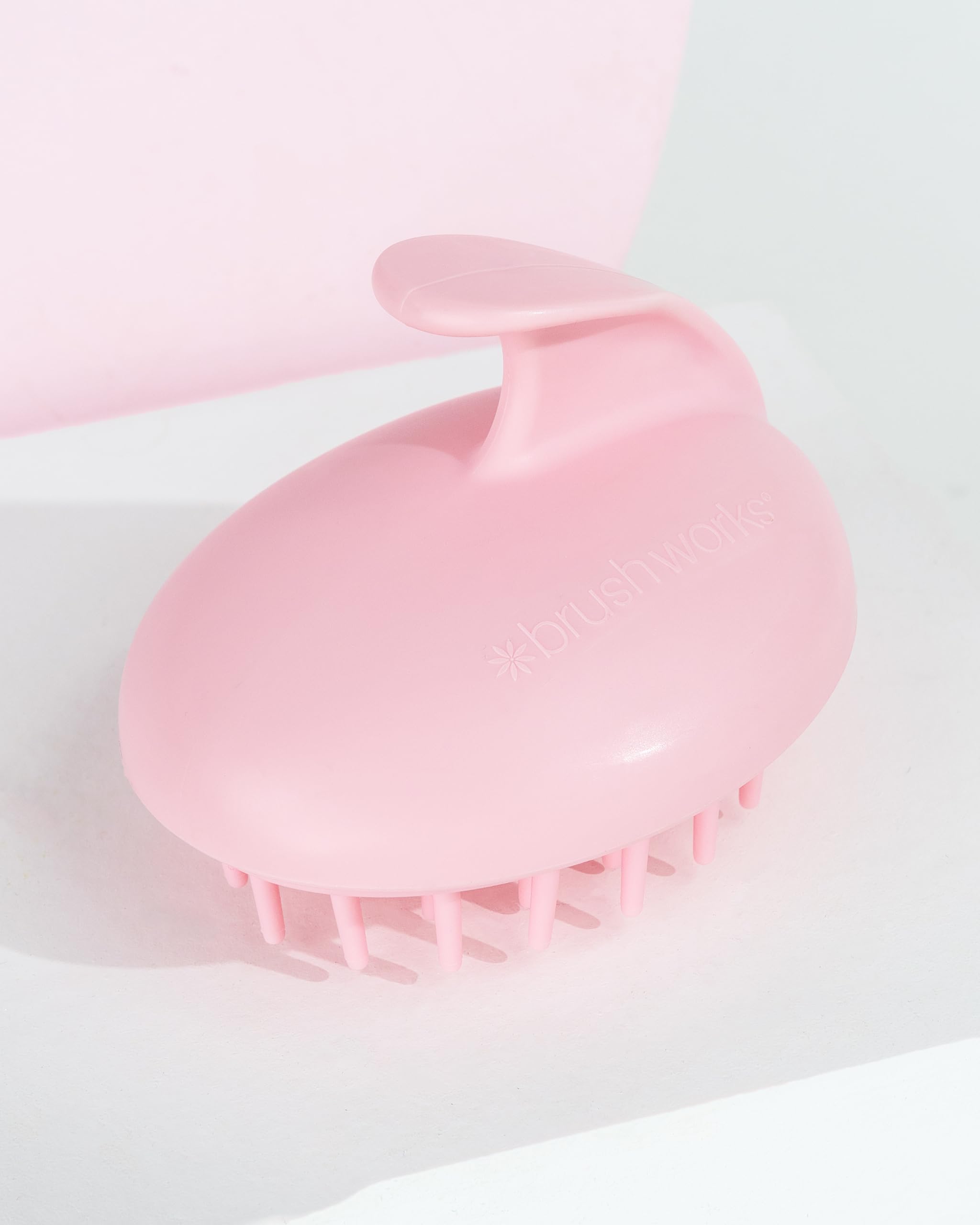 Brushworks Scalp Massaging Brush (Pink) – Flexible Bristle Scalp Scrubber for Deep Cleanse 6