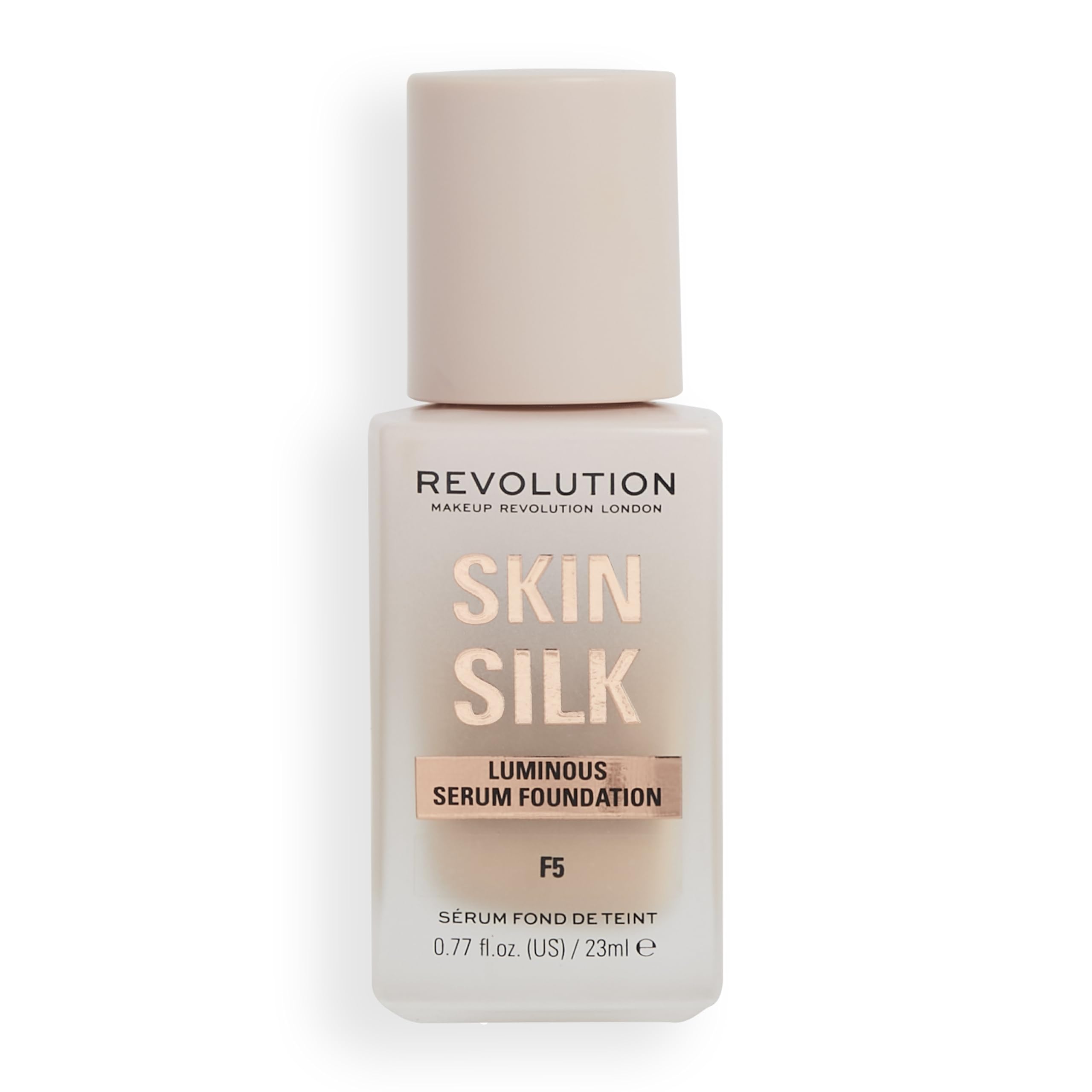 Makeup Revolution Skin Silk Serum Foundation F5 - Light to Medium Coverage with Hyaluronic Acid 8