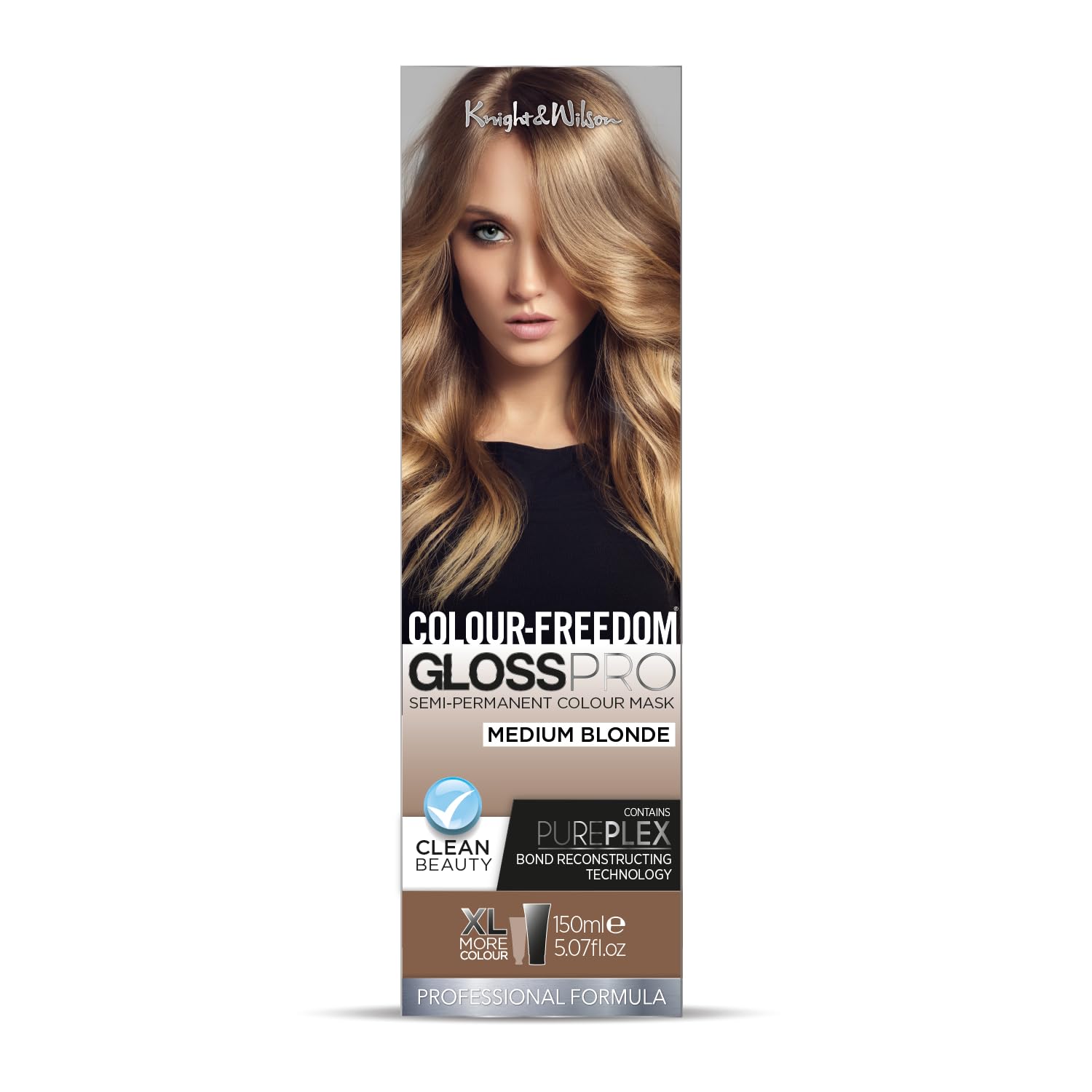 Knight & Wilson Colour Freedom Gloss Pro Medium Blonde Semi-Permanent Hair Colour Mask 150ml with PurePlex