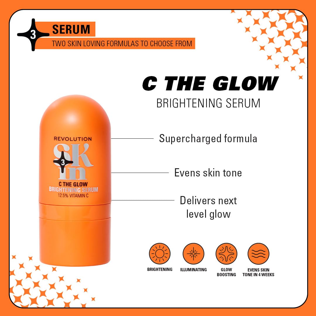 Revolution Skincare C The Glow 12.5% Vitamin C Brightening Serum for Dull Skin