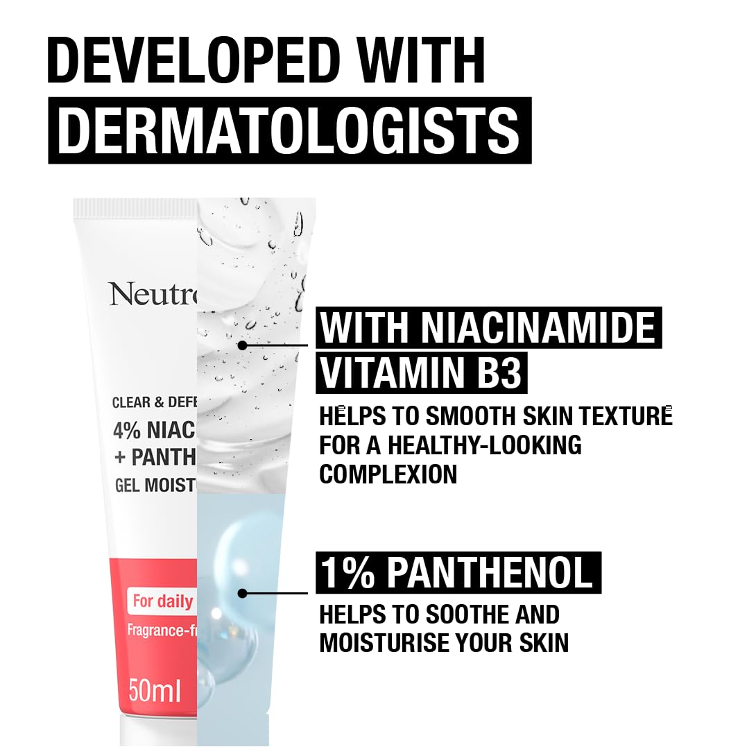 Neutrogena Clear & Defend+ Gel Moisturiser for Spot-Prone Skin, 50ml 2