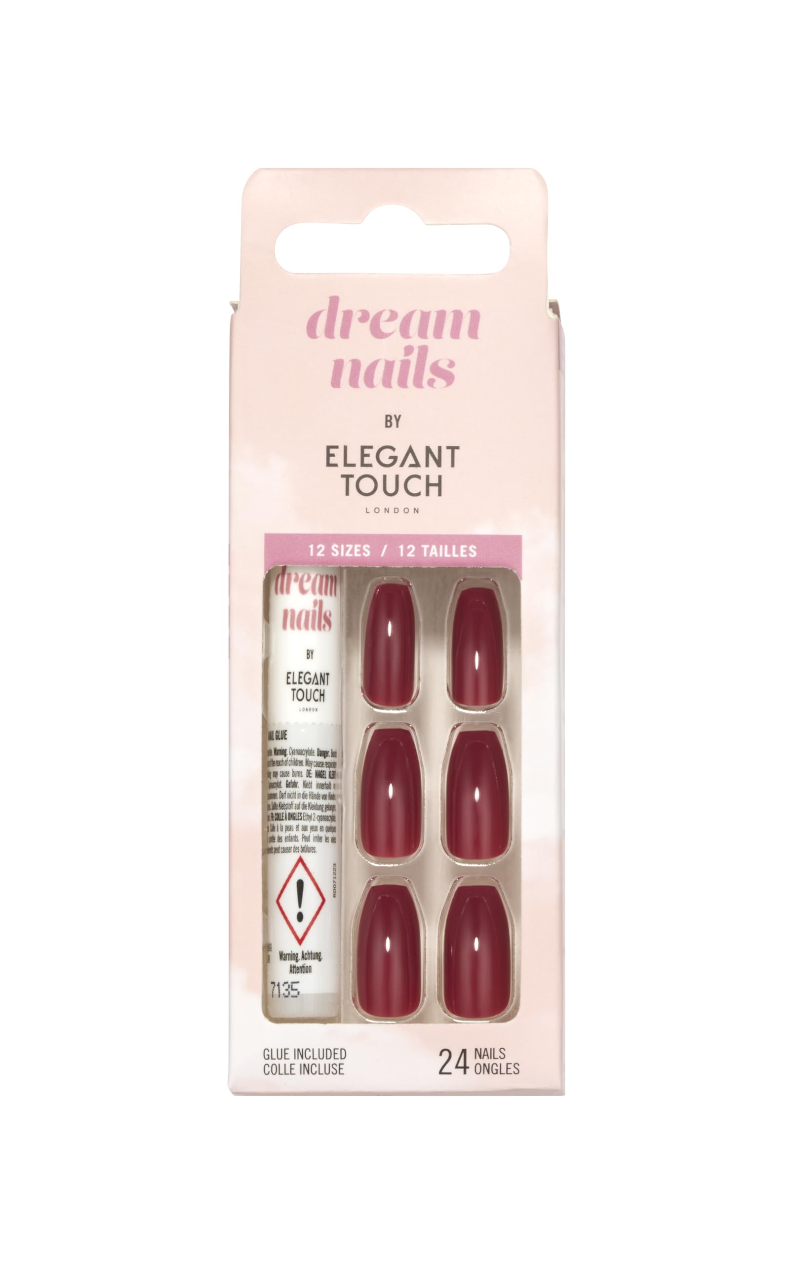 Elegant Touch Dream Nails - Wine Coffin Shape False Nails