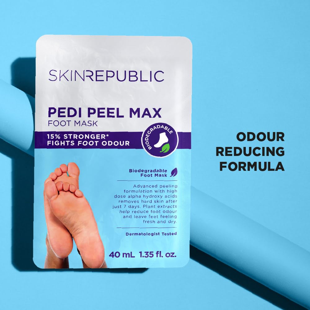 Skin Republic Pedi Foot Peel Max with 15% Stronger Acids for Cracked Heels & Odor 3
