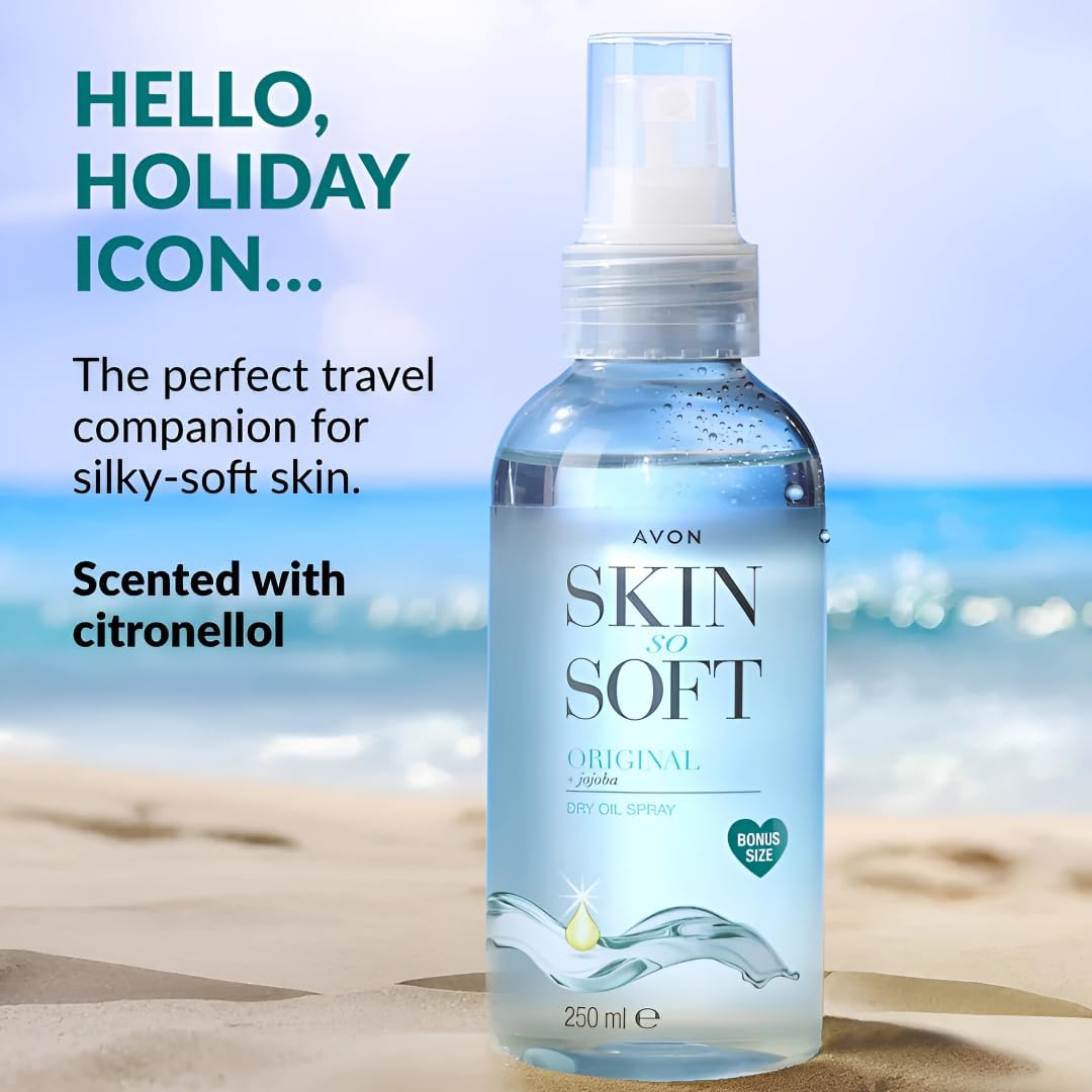 Avon Skin So Soft Dry Oil Spray 250ml with Jojoba Oil and Vitamin E