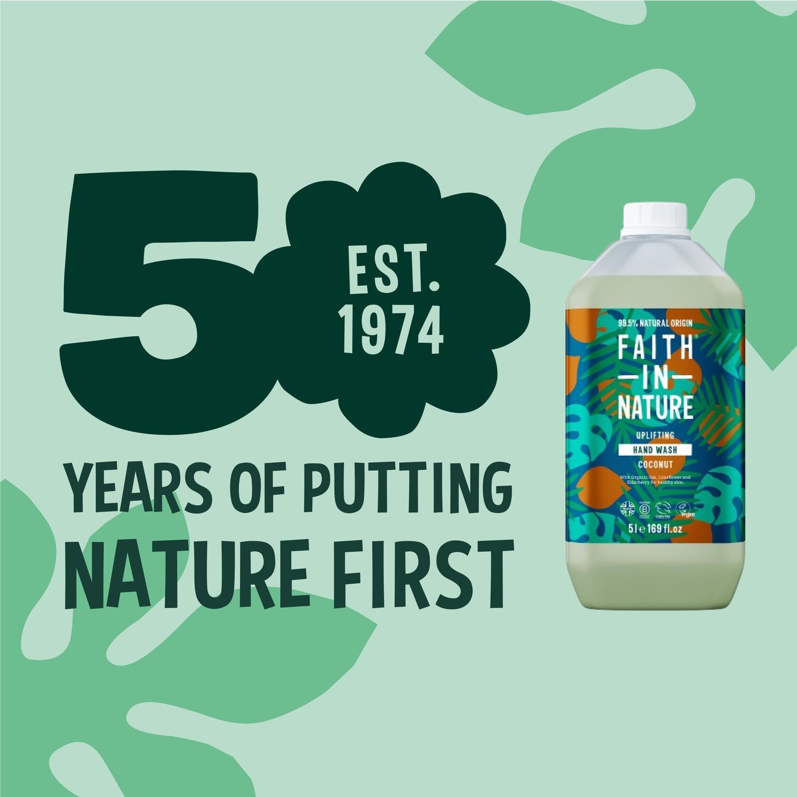 Faith In Nature Organic Coconut Liquid Hand Wash, Uplifting, Vegan & Cruelty-Free Refill