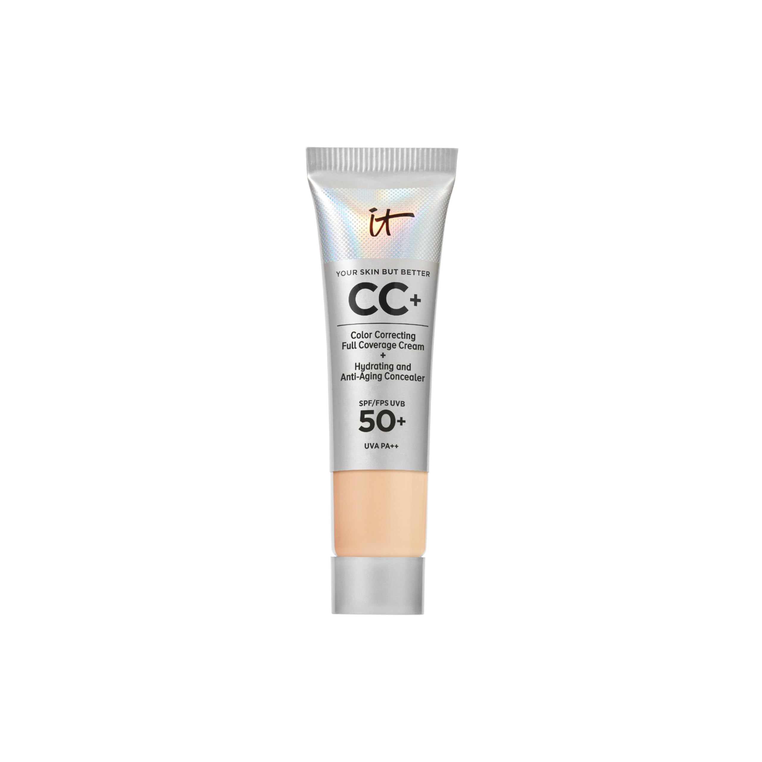IT Cosmetics CC+ Cream SPF 50+ Travel Size - Light Medium - Full Coverage Foundation