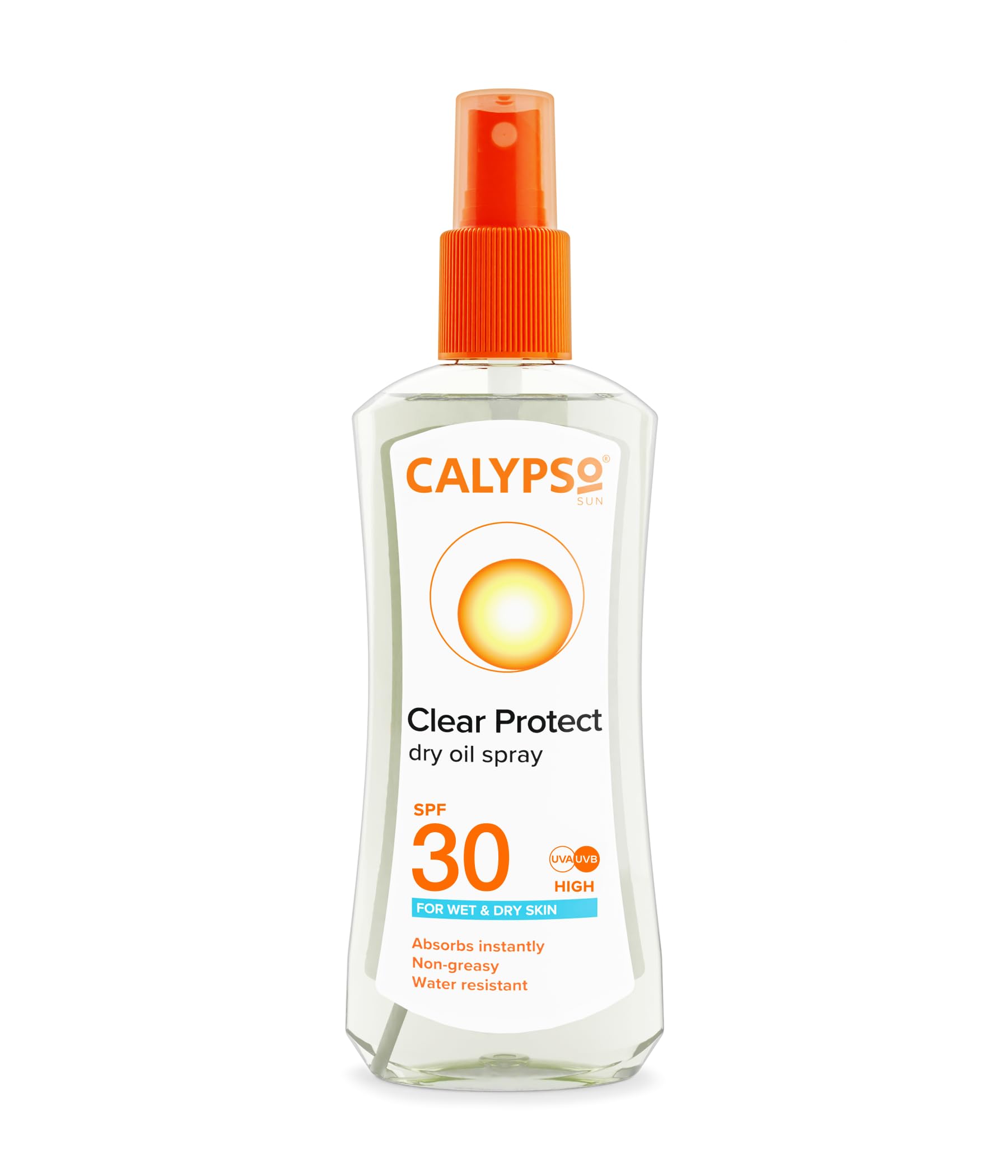 Calypso Dry Oil Sun Protection Spray SPF 30 for Wet or Dry Skin, 200 ml