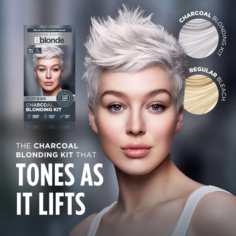 Jerome Russell Bblonde Charcoal Blonding Kit – Toning Bleach Light Up toning Up to 7 3