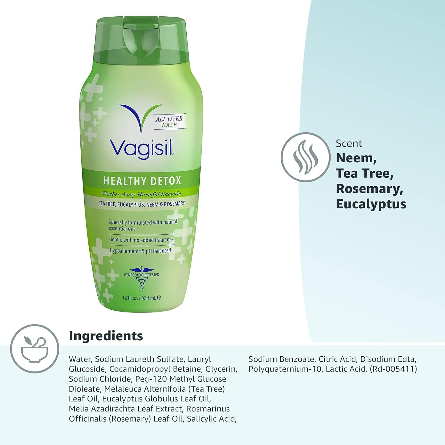 Vagisil Healthy Detox Intimwaschlotion für Frauen, gynäkologisch getestet, hypoallergen 5