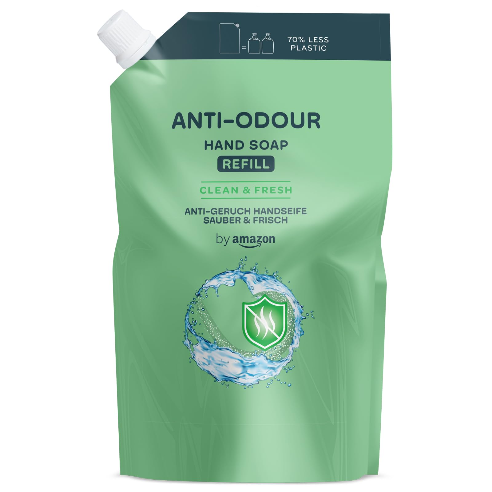 by Amazon Anti-Odour Hand Soap Refill, Lemon & Mint Scent, 2 x 1000ml