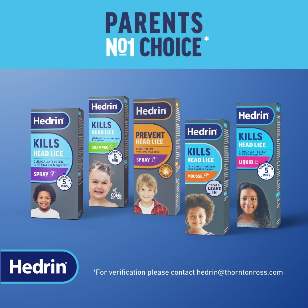 Hedrin All in One Shampoo for Head Lice Treatment (100ml) 6