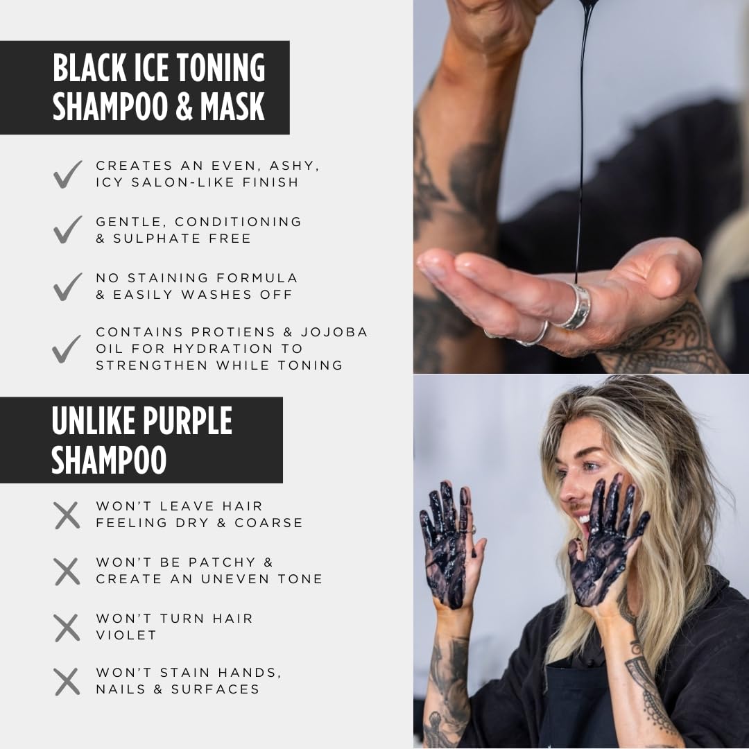 Jerome Russell Bblonde Black Ice Toning Shampoo for Cool Icy Silver Blonde Finish 3