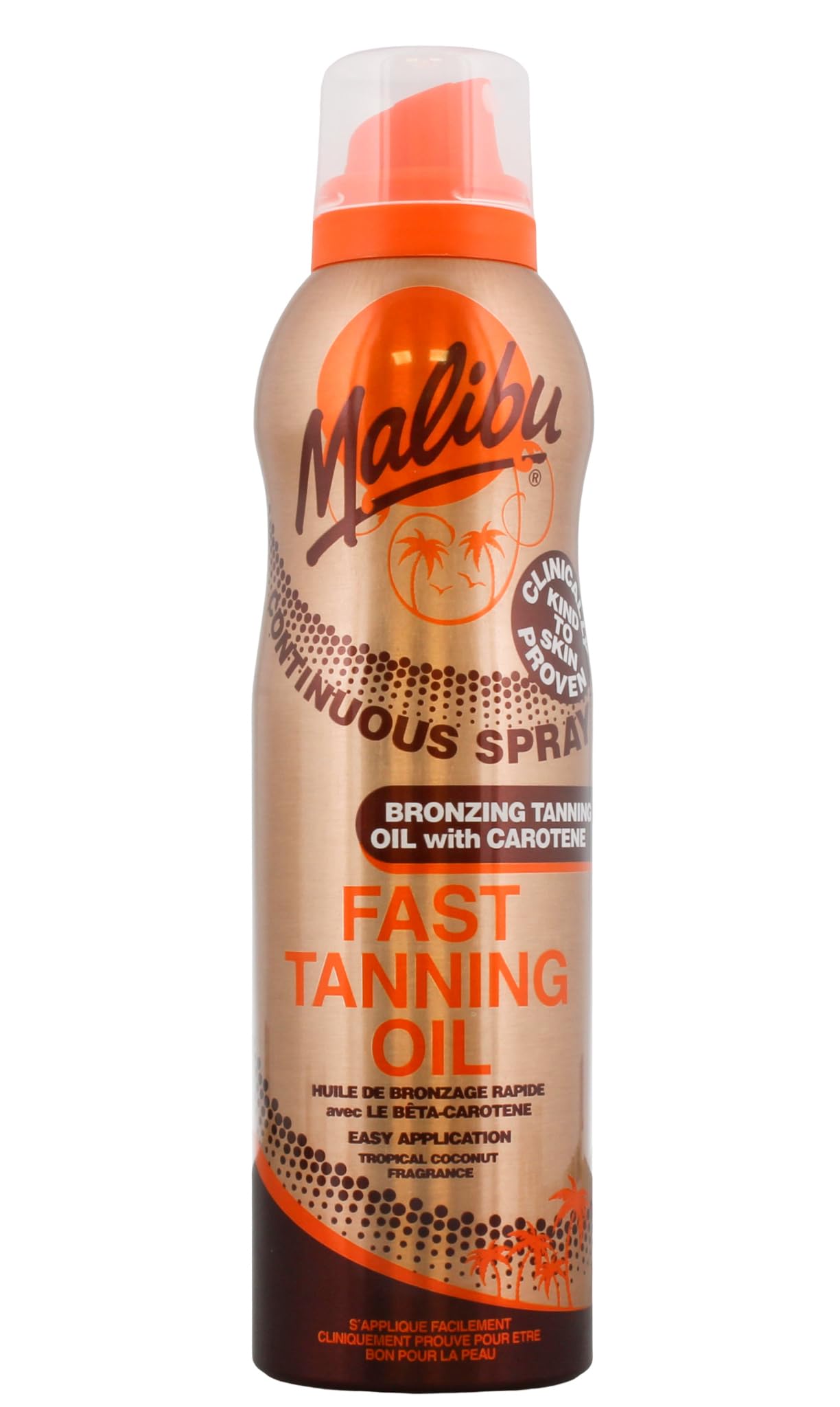 Malibu Sun Fast Tan Continuous Tanning Oil with Coconut Spray for Easy Application