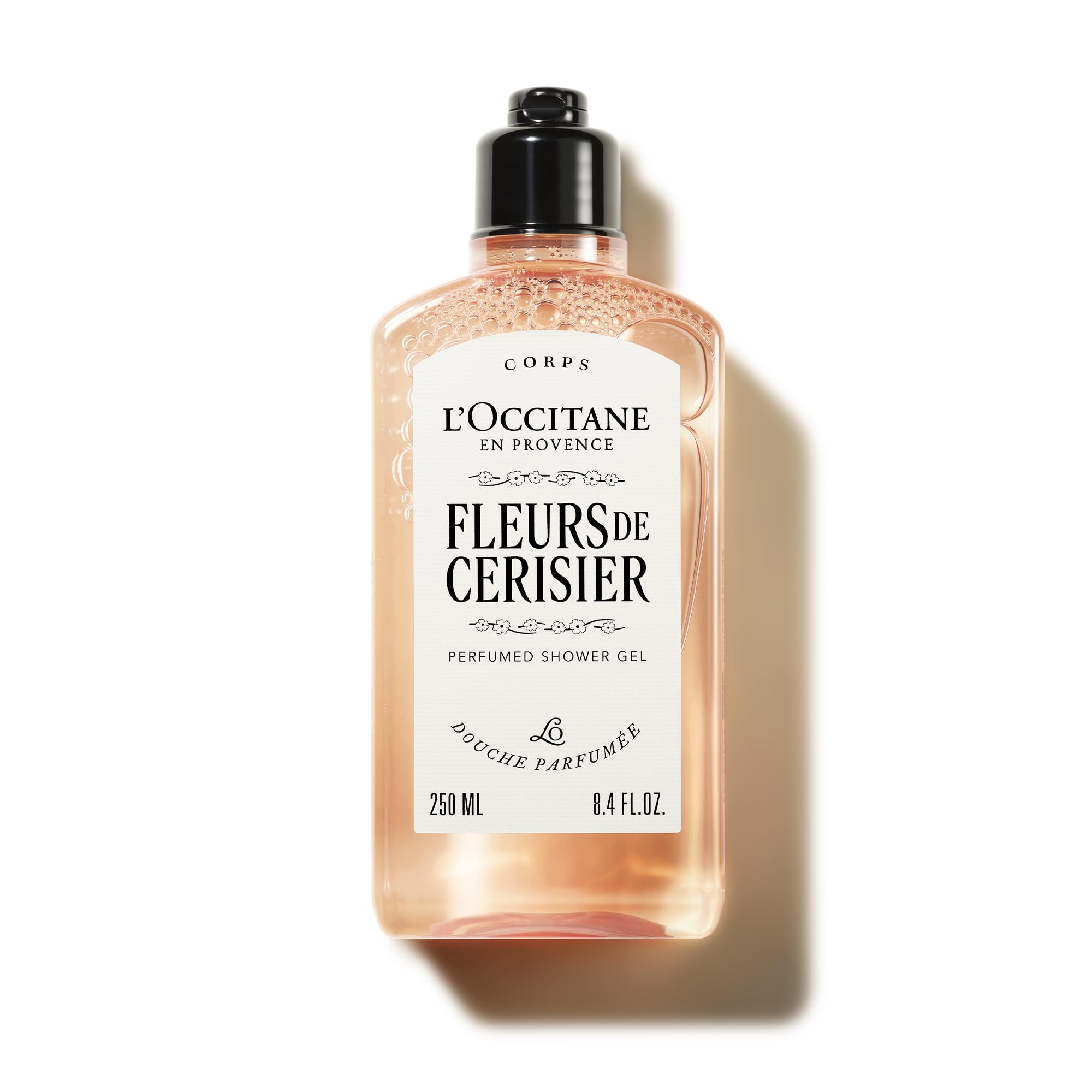 L'OCCITANE Cherry Blossom Shower Gel 250ml - Gentle Cleansing Body Wash with Floral Scent