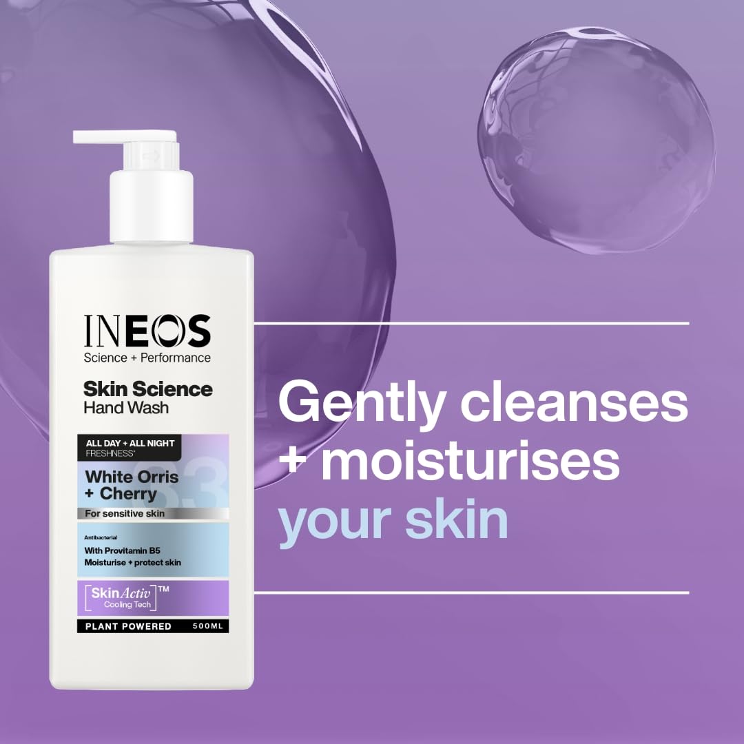 INEOS Skin Science Hand Wash with Provitamin B5, White Orris + Cherry, 500ml 9