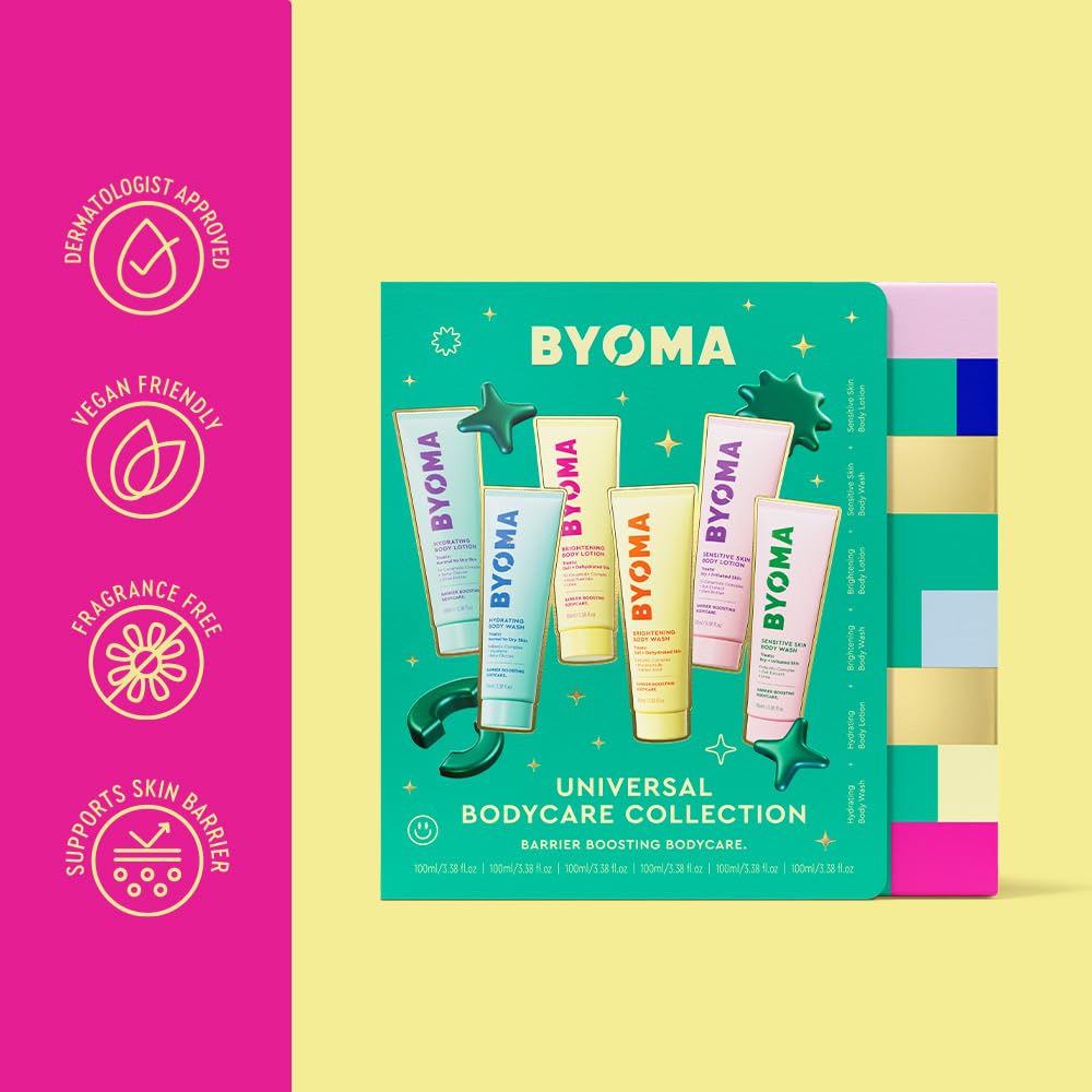 BYOMA Körperpflege-Set (6-teilig) – 100 ml Feuchtigkeitsspendend, Aufhellend, Für empfindliche Haut 6
