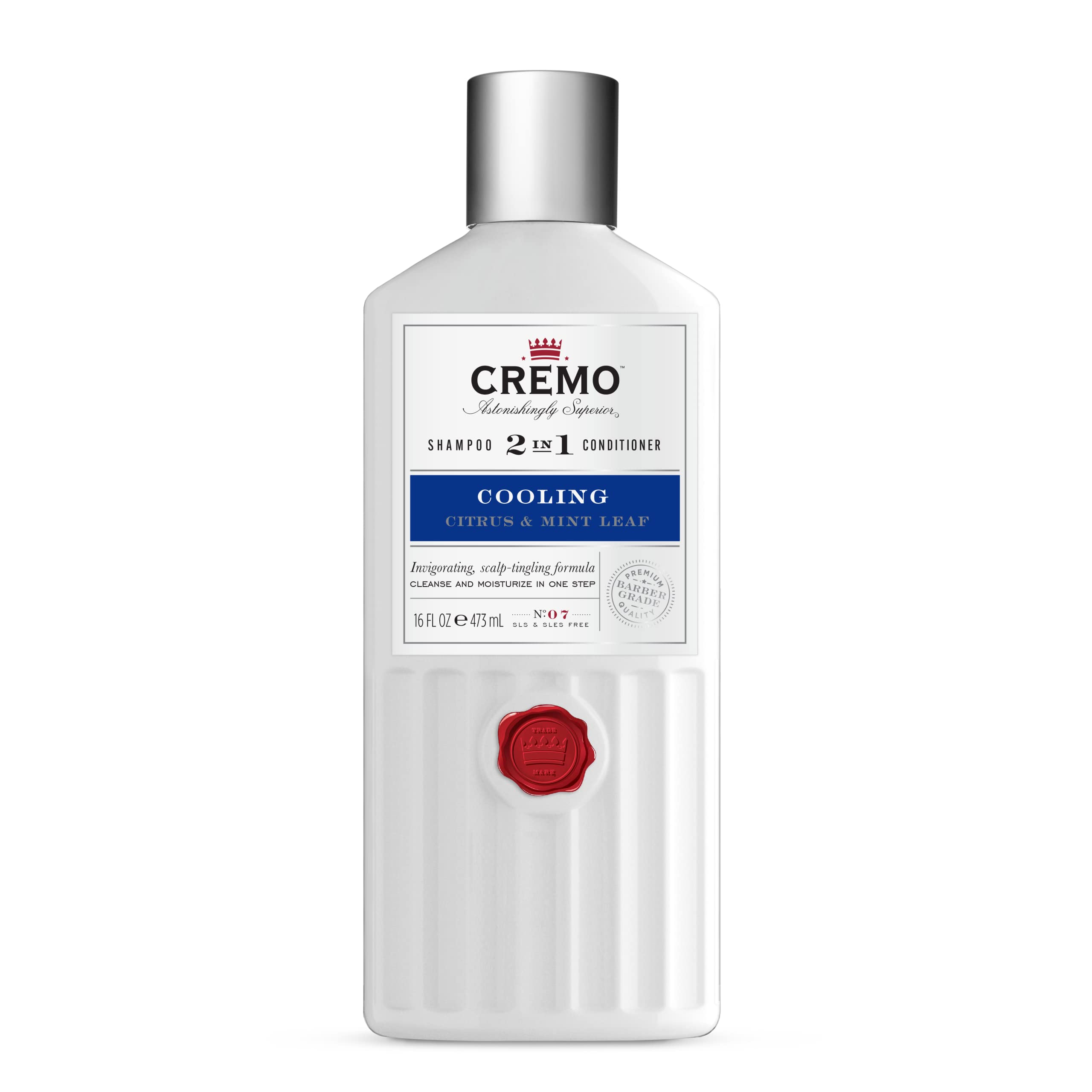 CREMO Barber Grade 2 in 1 Shampoo & Conditioner For Men - Cooling Citrus Scent
