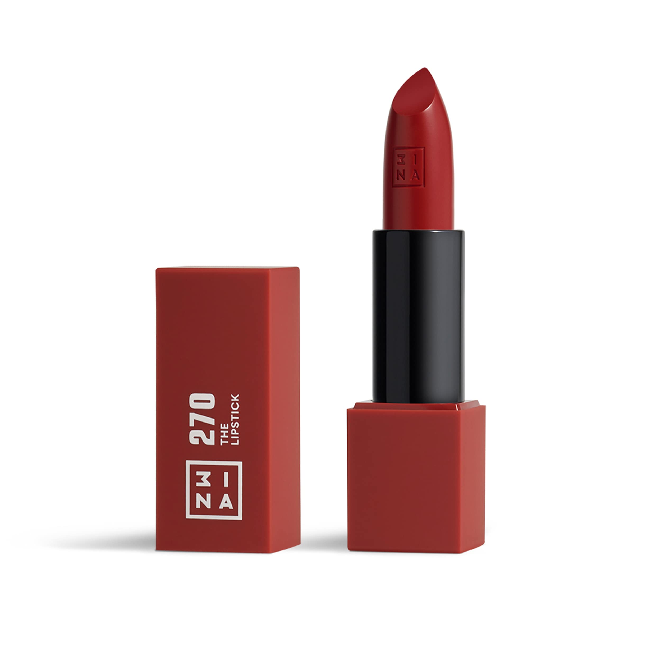 3INA MAKEUP The Lipstick 270 - Dark Red Semi-Matte Creamy Lip Colour with Vitamin E