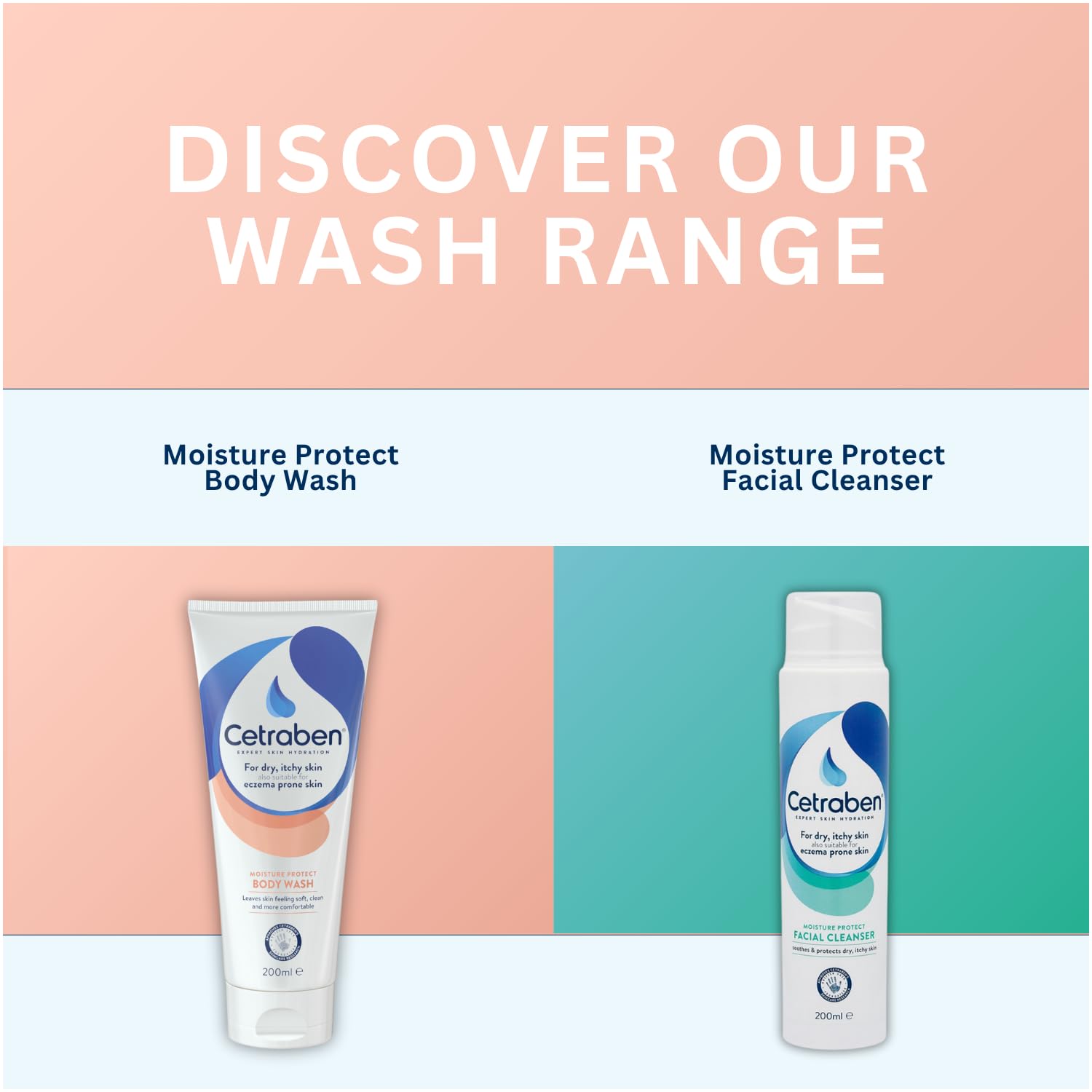 Cetraben Moisture Protect Duschgel, sanfte und nicht austrocknende Formel, schließt ein 6