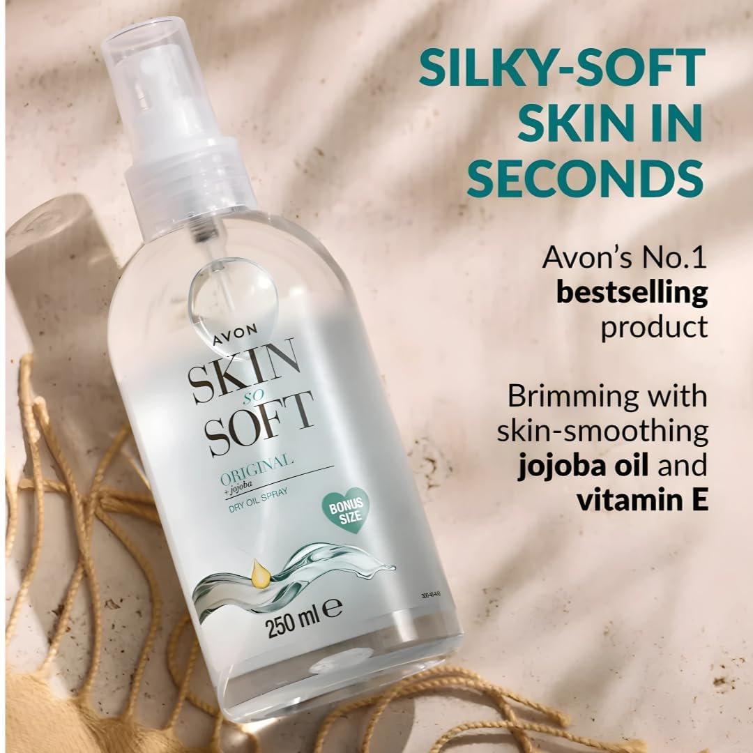Avon Skin So Soft Dry Oil Spray 250ml with Jojoba Oil and Vitamin E 4