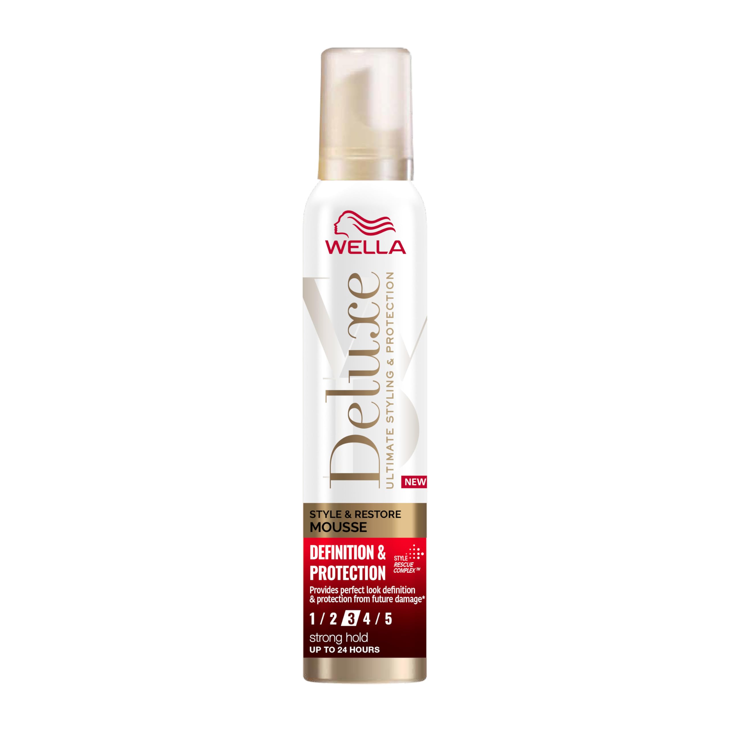Wella Deluxe Definition & Protection Mousse, 200ml - Strong Hold Styling Foam