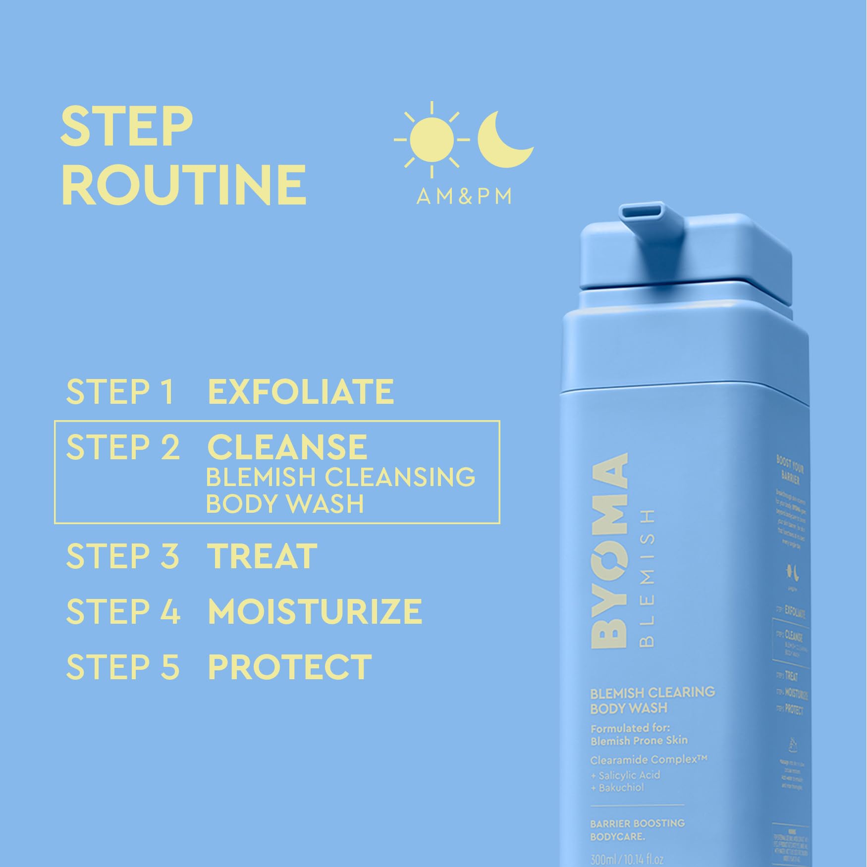 BYOMA Blemish Clearing Body Wash with Salicylic Acid for Blemish & Mark Reduction (300ml) 5