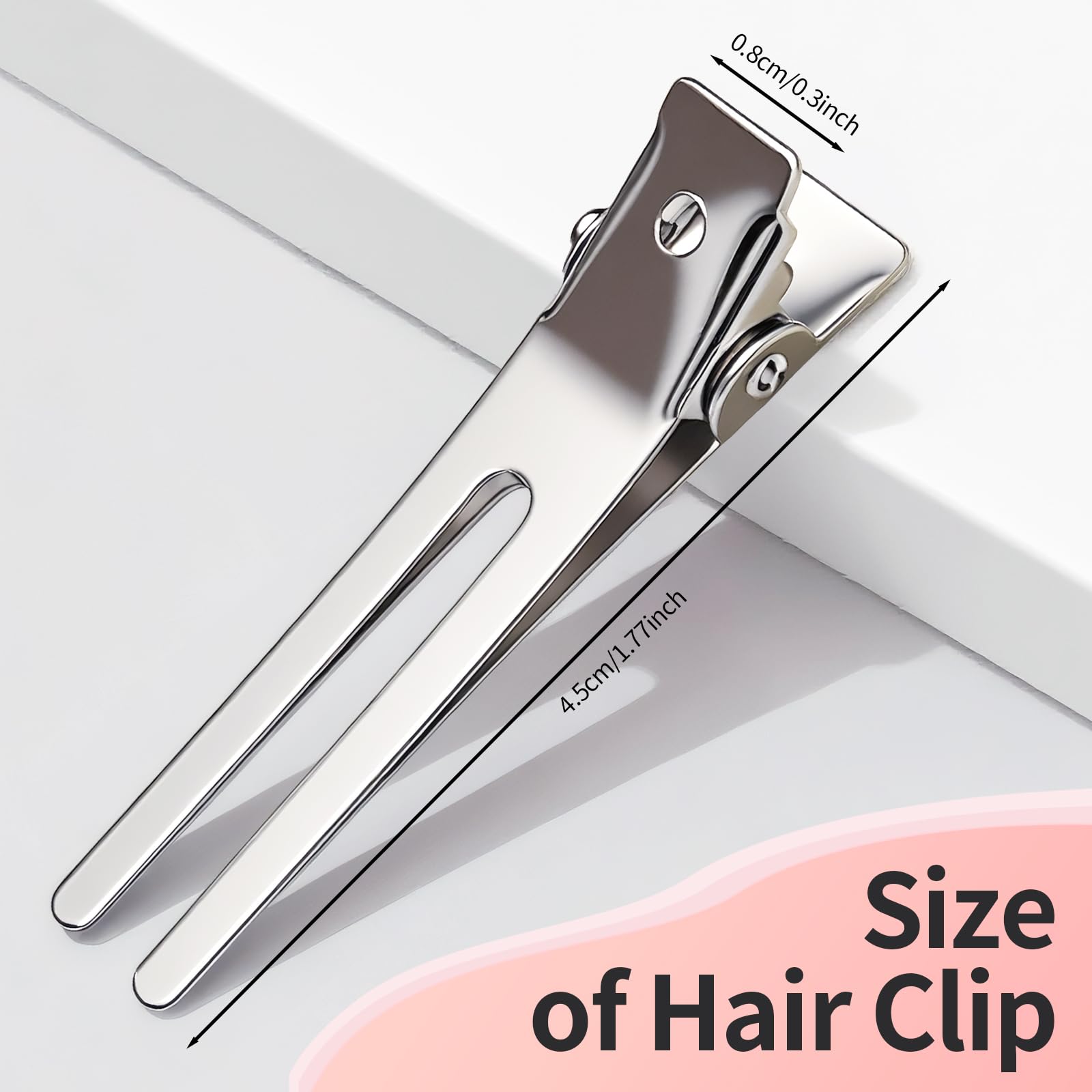 MOXYOY 25 PCS Silver Alligator Hair Clips for Styling - Rustproof Metal Duck Bill Clips 5