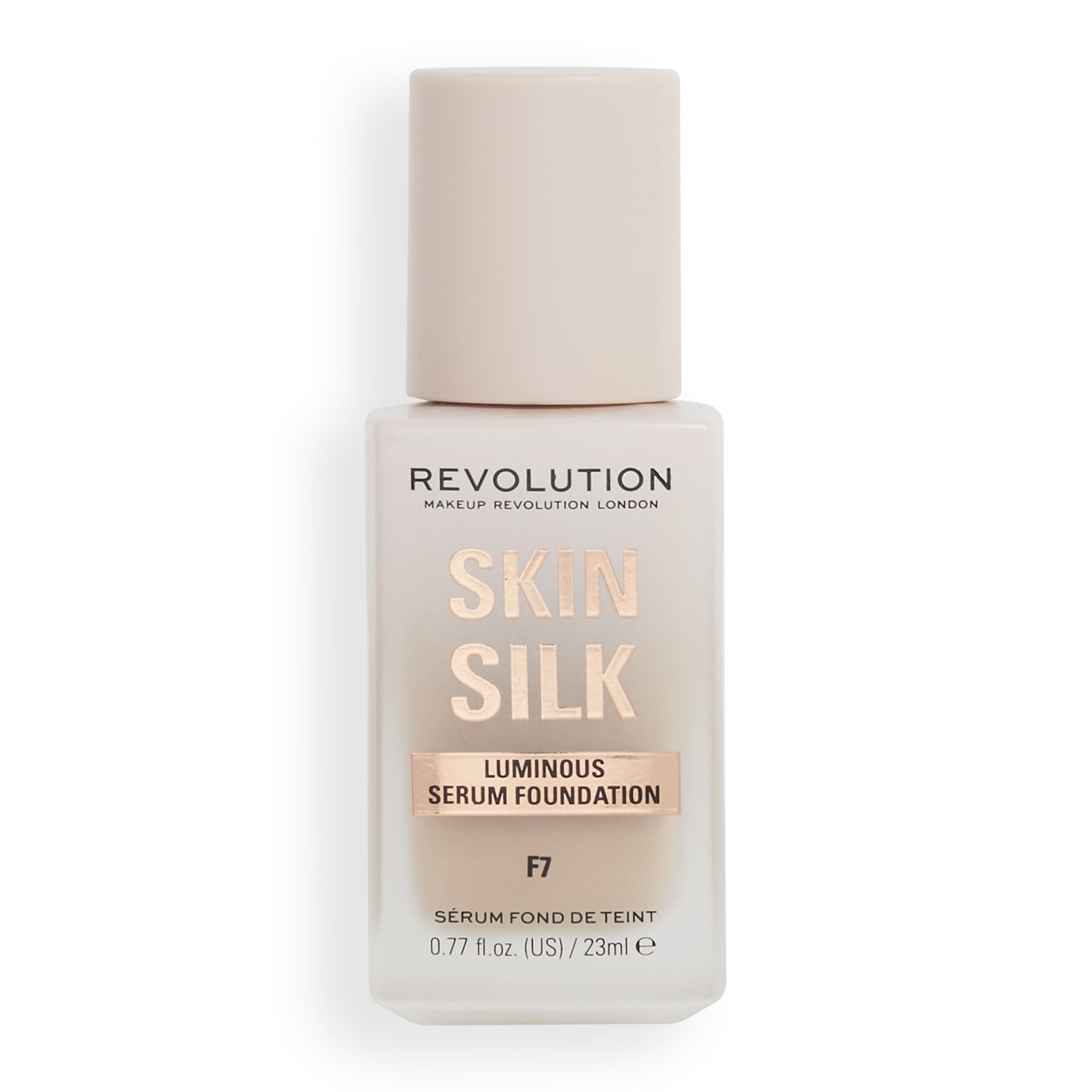 Makeup Revolution Skin Silk Serum Foundation F7 - Light to Medium Coverage with Hyaluronic Acid 8