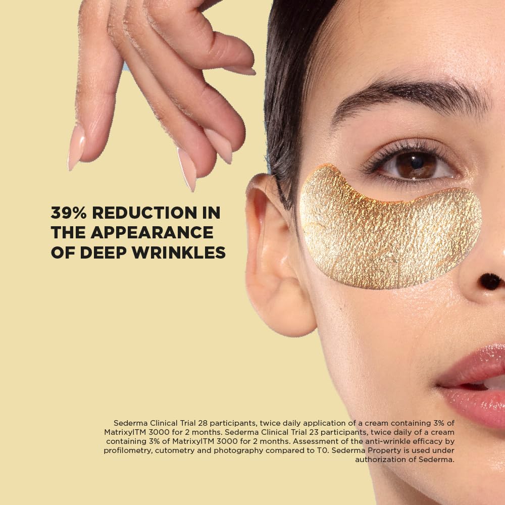 Skin Republic Matrixyl 3000 3% Augenmasken-Patches | Reduziert tiefe Falten und verbessert die Hautstruktur | Fördert Elastizität und Festigkeit (2 Paar) 4