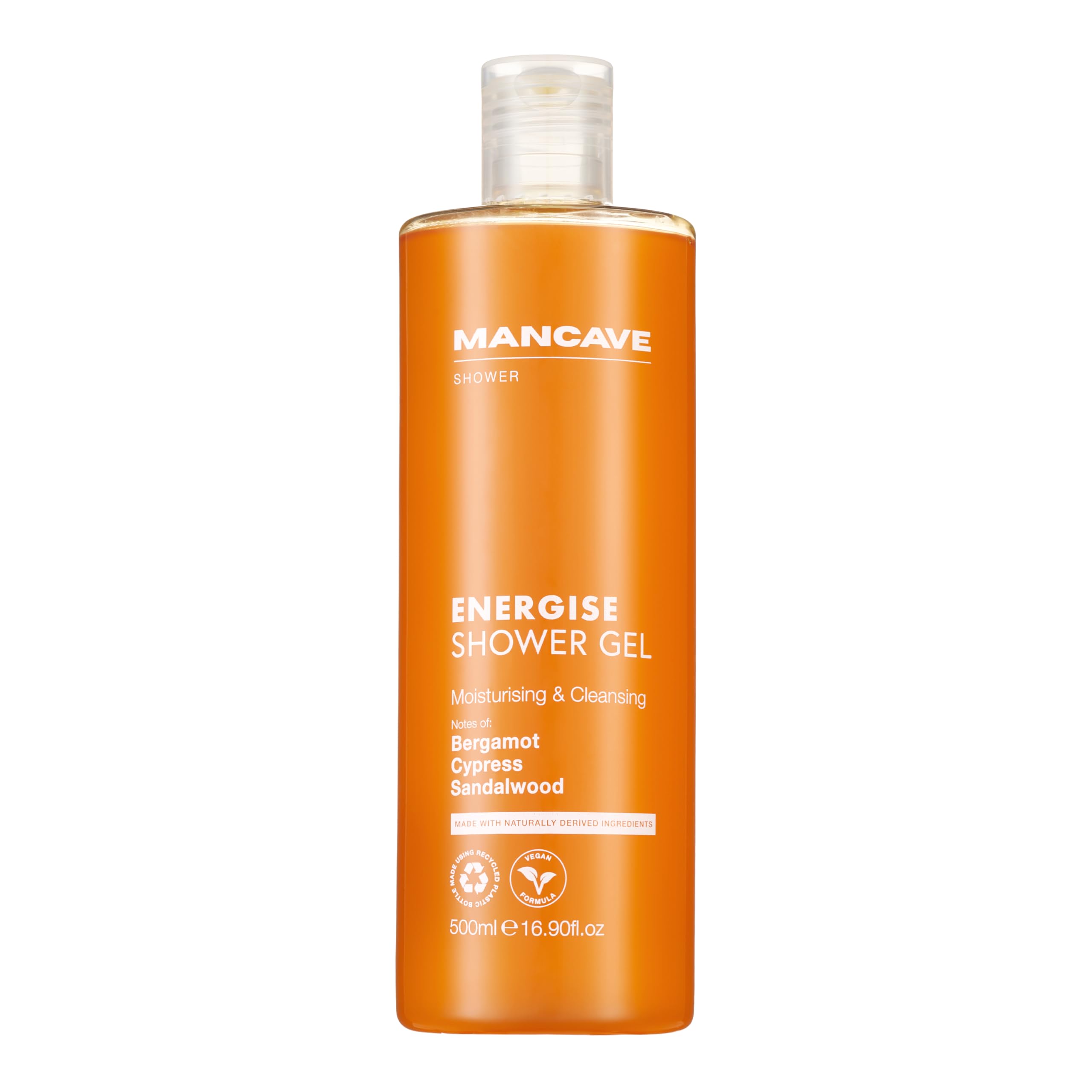 ManCave Energise Shower Gel for Men with Bergamot, Musk, and Sandalwood