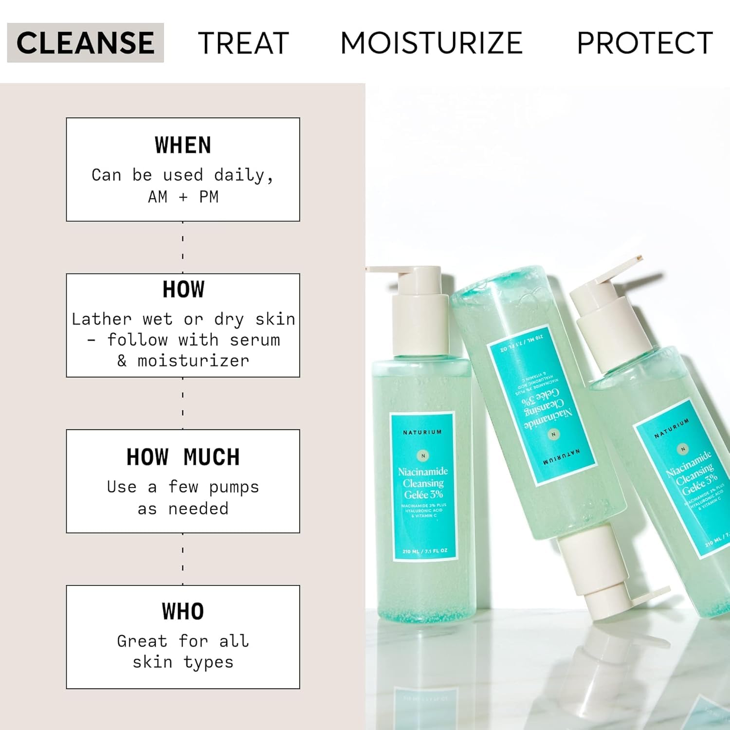 Naturium Niacinamide Cleansing Gelée 3% with Hyaluronic Acid & Vitamin C 3