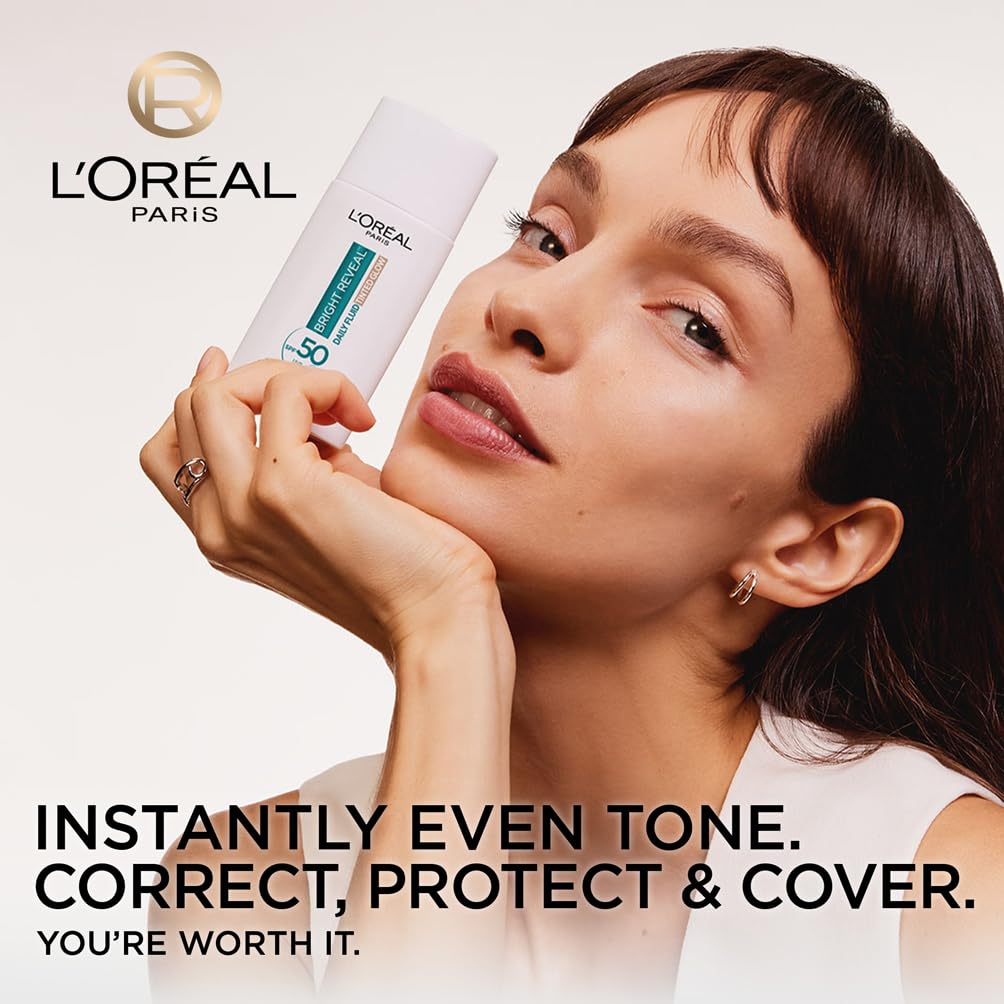 L’Oréal Paris Bright Reveal UV Fluid Tinted Glow Pearl SPF 50+ with 3% Niacinamide, 50ml