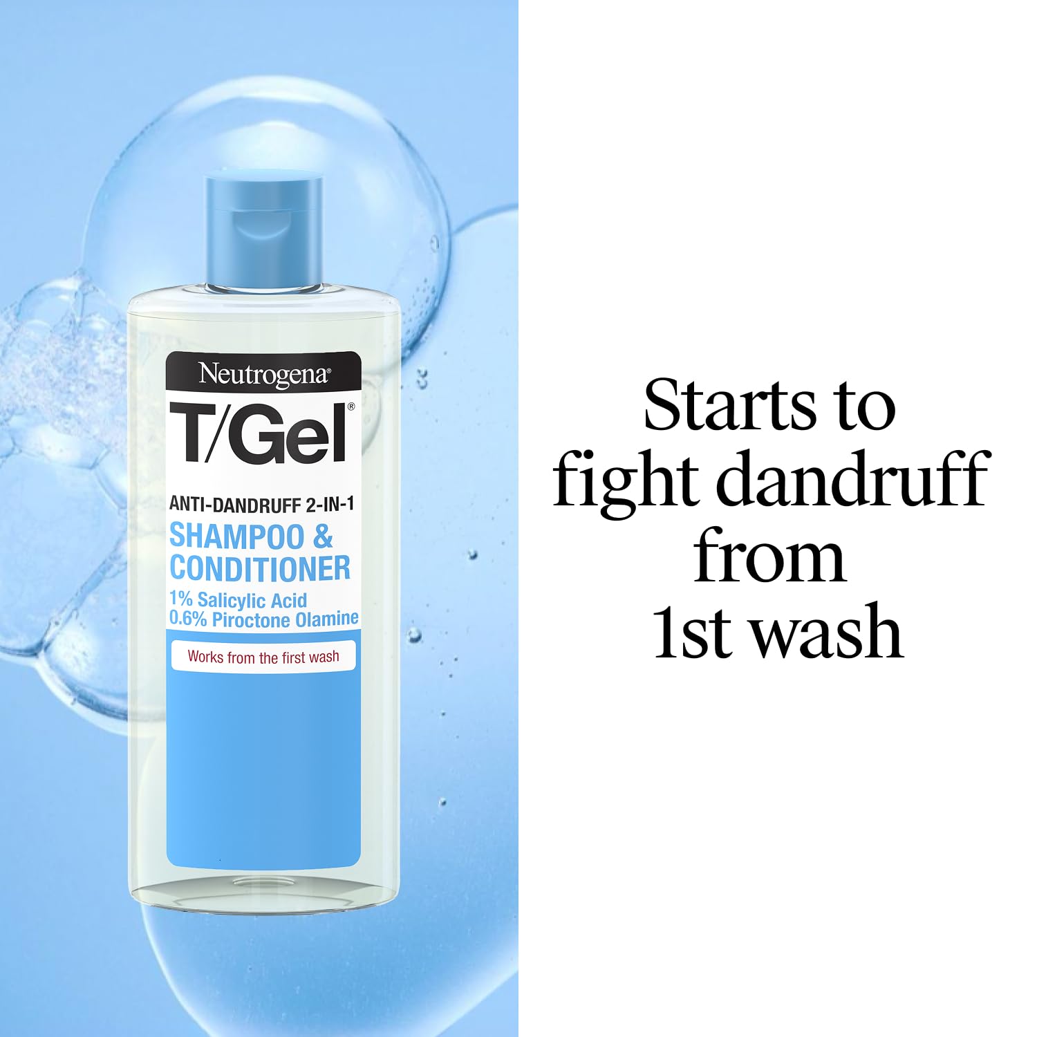 Neutrogena T/Gel 2-in-1 Anti-Schuppen Shampoo und Spülung (1 x 250 ml), Shampoo und Spülung zur Bekämpfung von Schuppen ab der ersten Haarwäsche, Haarpflege für weiches, glänzendes und gesund aussehendes Haar und eine gesunde Kopfhaut 2