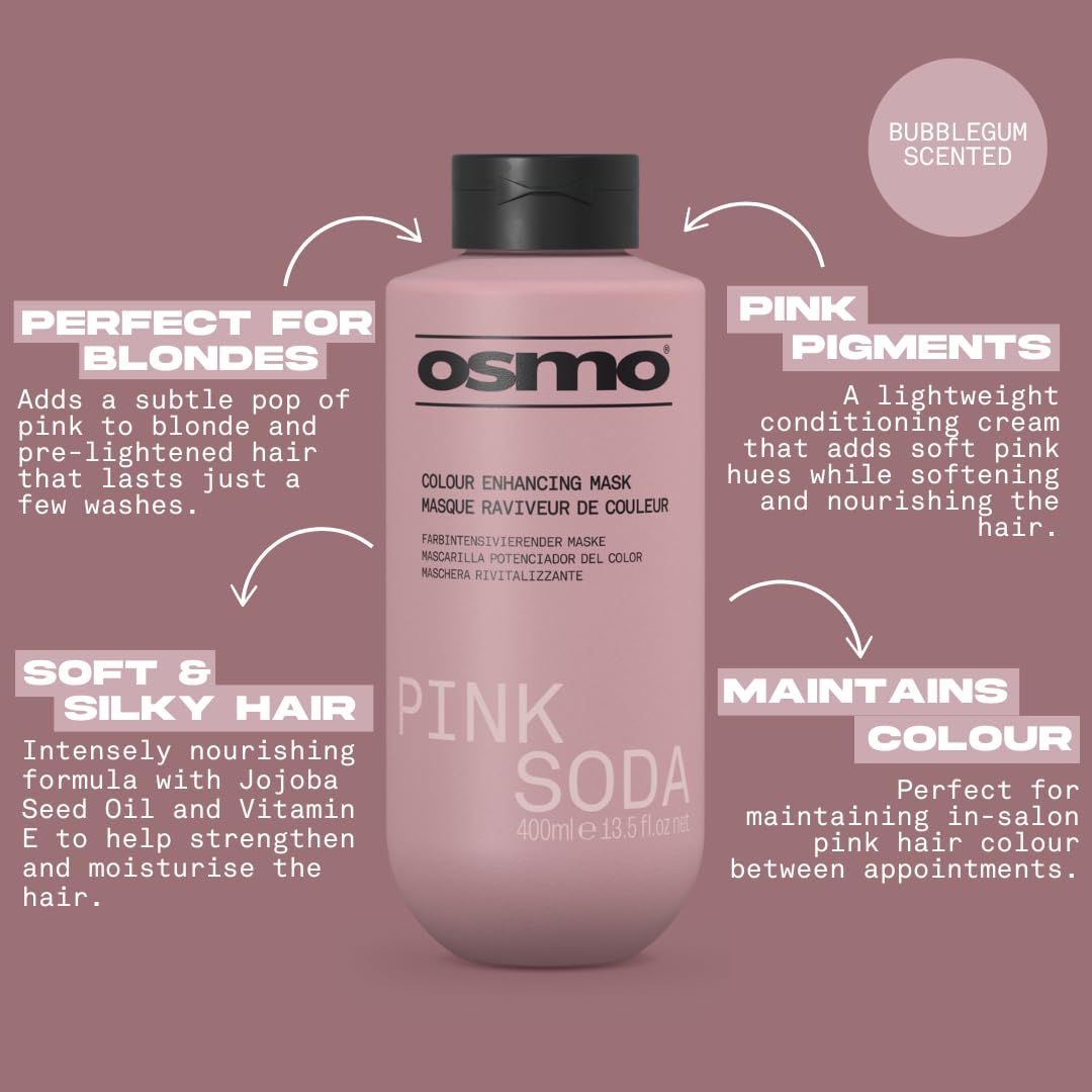 Osmo Pink Soda Colour Enhancing Mask for Pink Tones | Vegan & Salon Quality | 400ml