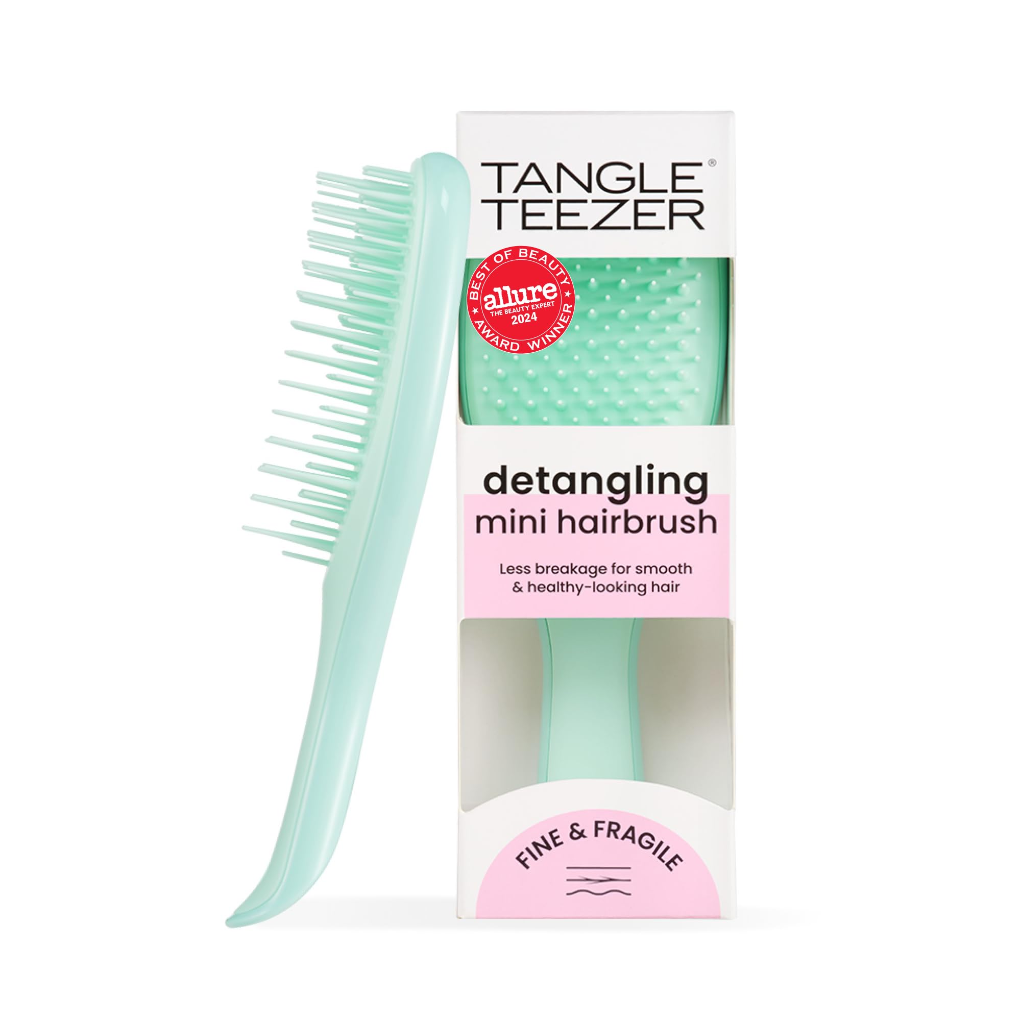 Tangle Teezer Mini Ultimate Detangler for Fine & Fragile Hair - Jade Lagoon Travel Brush