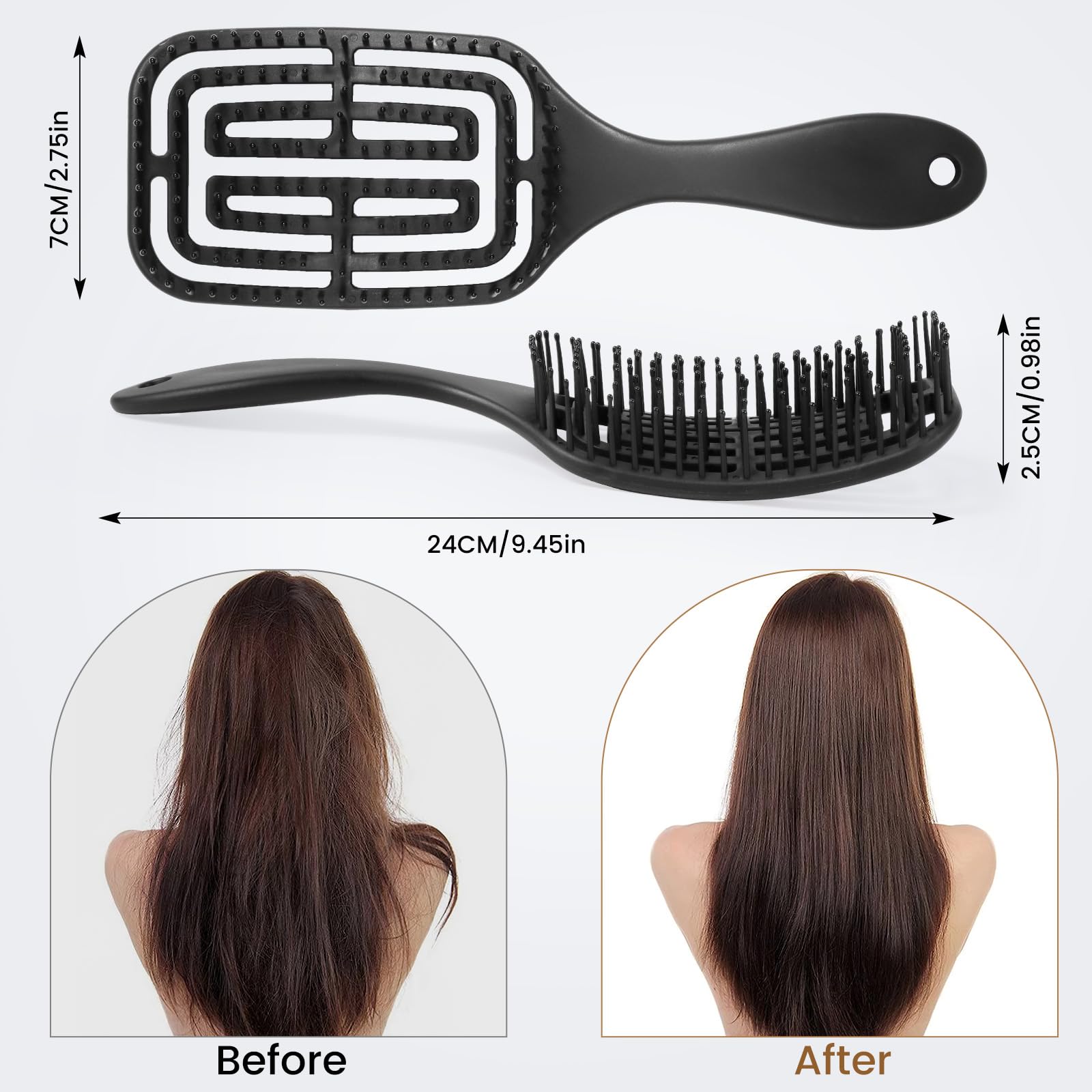 Oderra Ergonomic Anti-Breakage Hairbrush for Wet or Dry Hair 7