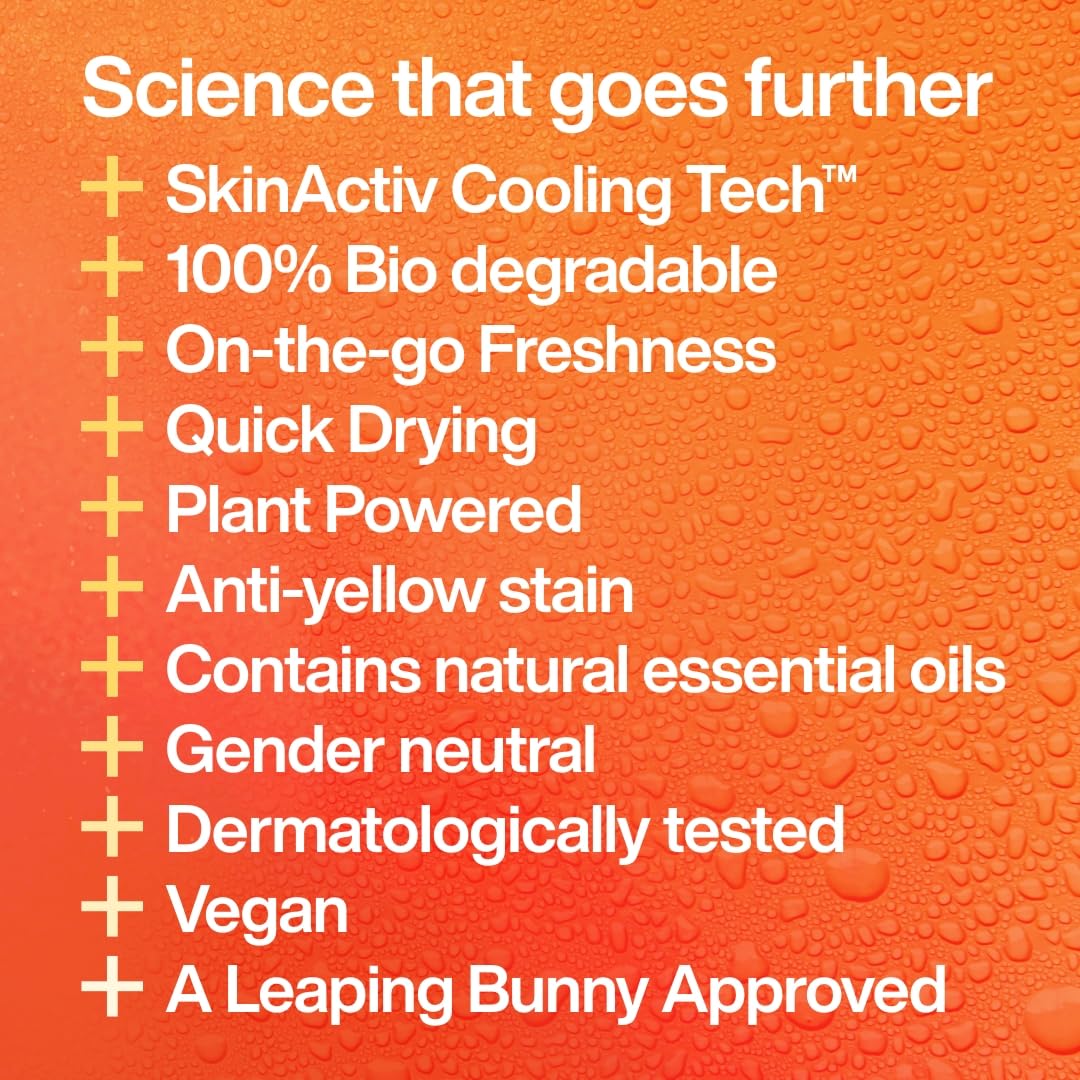 INEOS Skin Science Deo Wipes with SkinActiv Cooling Tech™ - Mandarin & Sandalwood, 15 Count