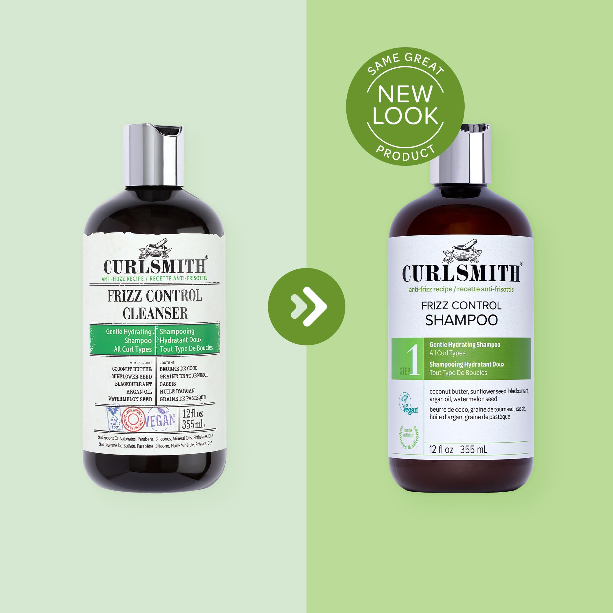 CURLSMITH Frizz Control Cleanser Gentle Hydrating Hair Shampoo for All Curl Types