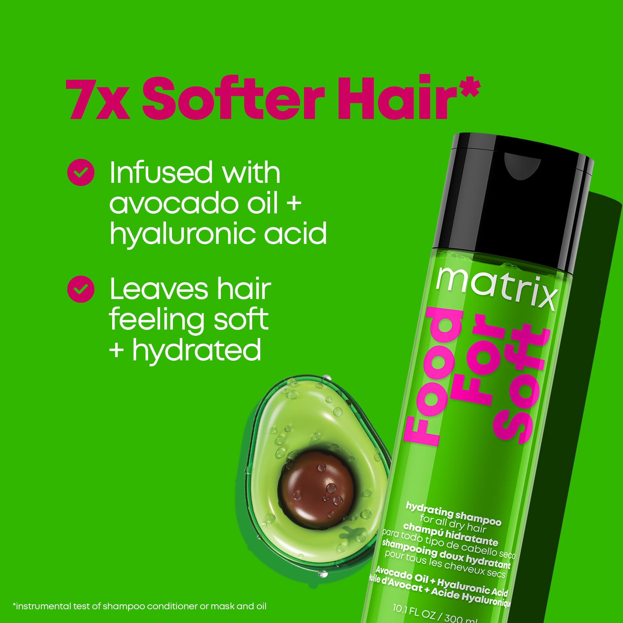 Matrix Food for Soft Feuchtigkeitsspendendes Shampoo mit Avocadoöl und Hyaluronsäure 4