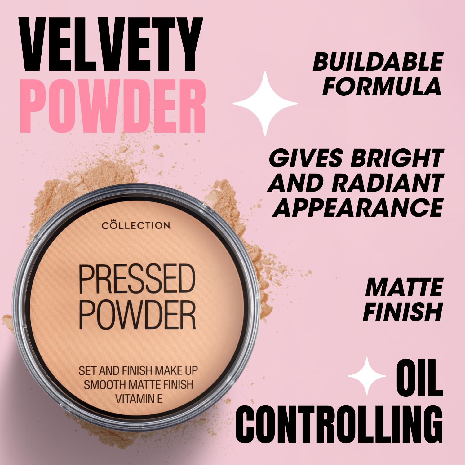 Collection Pressed Powder Velvety Matte Finish Translucent 17g for Oily & Combination Skin 3