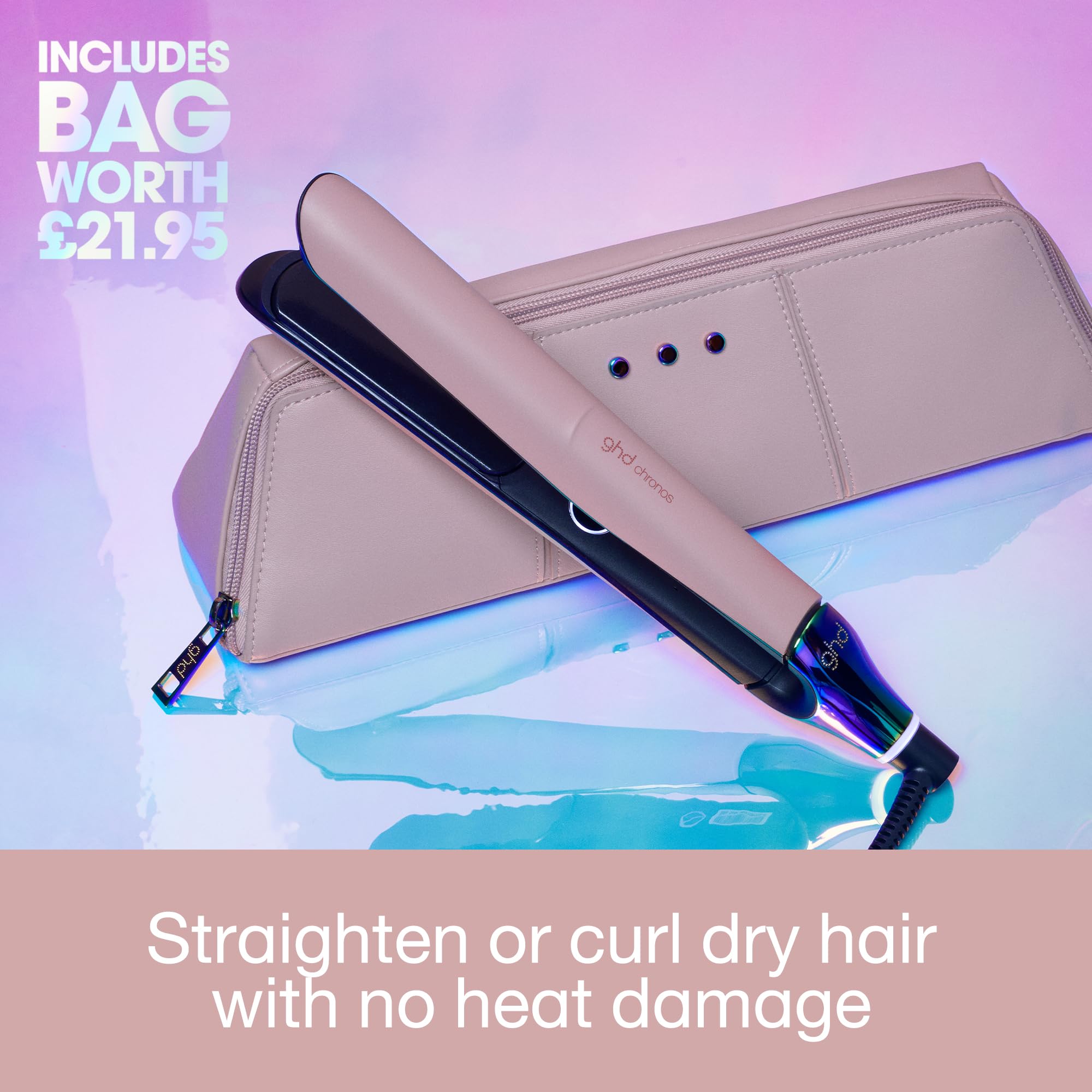 ghd Chronos Limited Edition Hair Straightener in Transcedent Pink with Bag & Mat 3