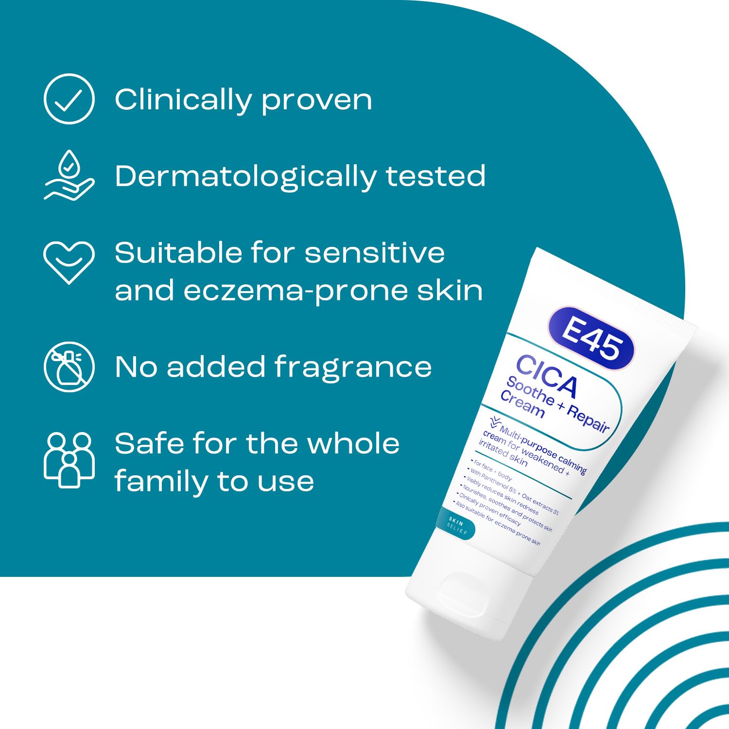 E45 Cica Soothe & Repair Cream for Dry, Sensitive, and Irritated Skin 5