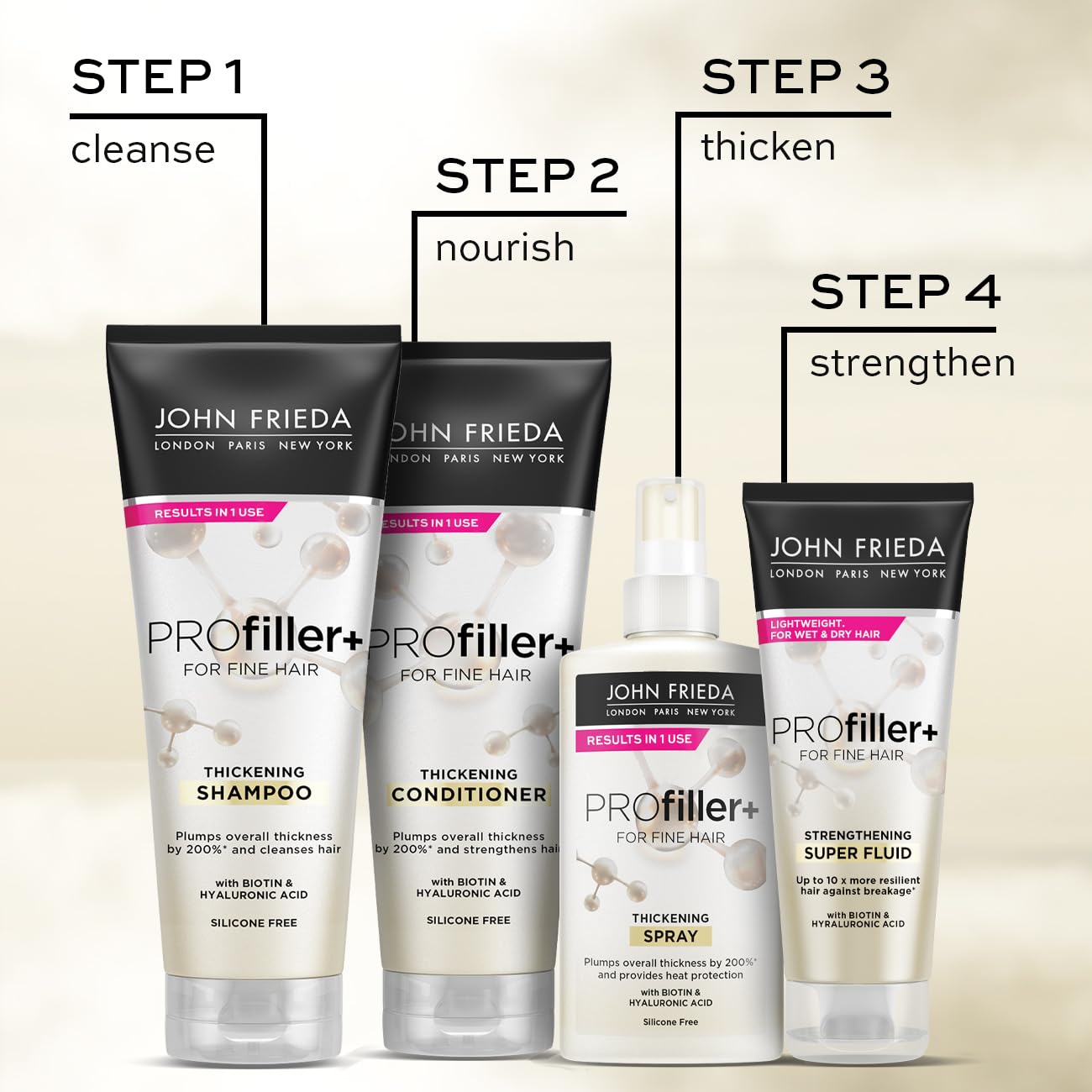 John Frieda PROfiller+ Verdickende Spülung für dünnes, feines Haar, 250 ml 5