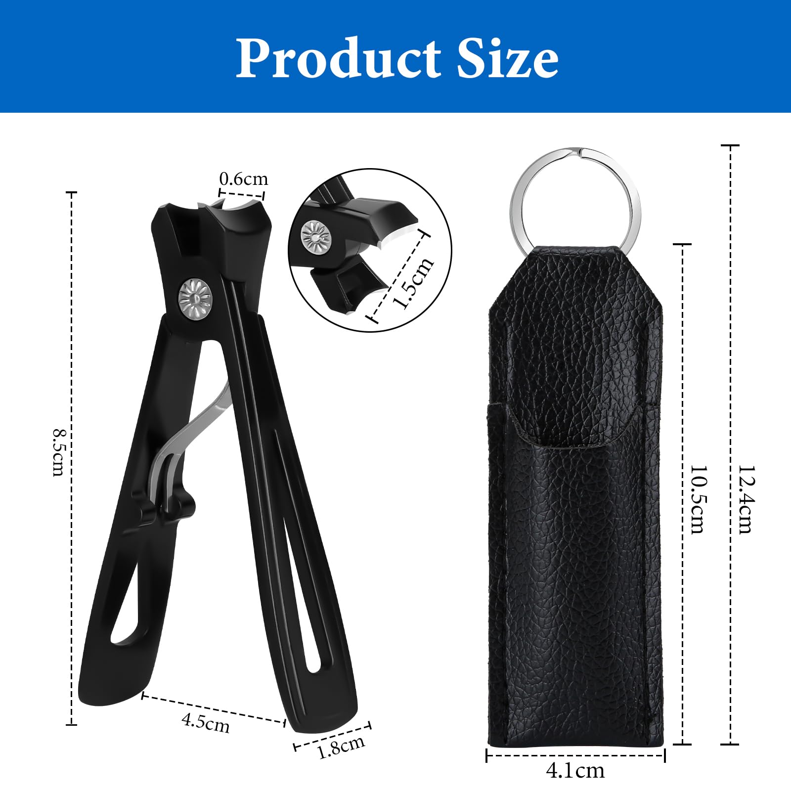 Euqvunn Heavy Duty Stainless Steel Toenail Clippers with 15mm Wide Opening 7