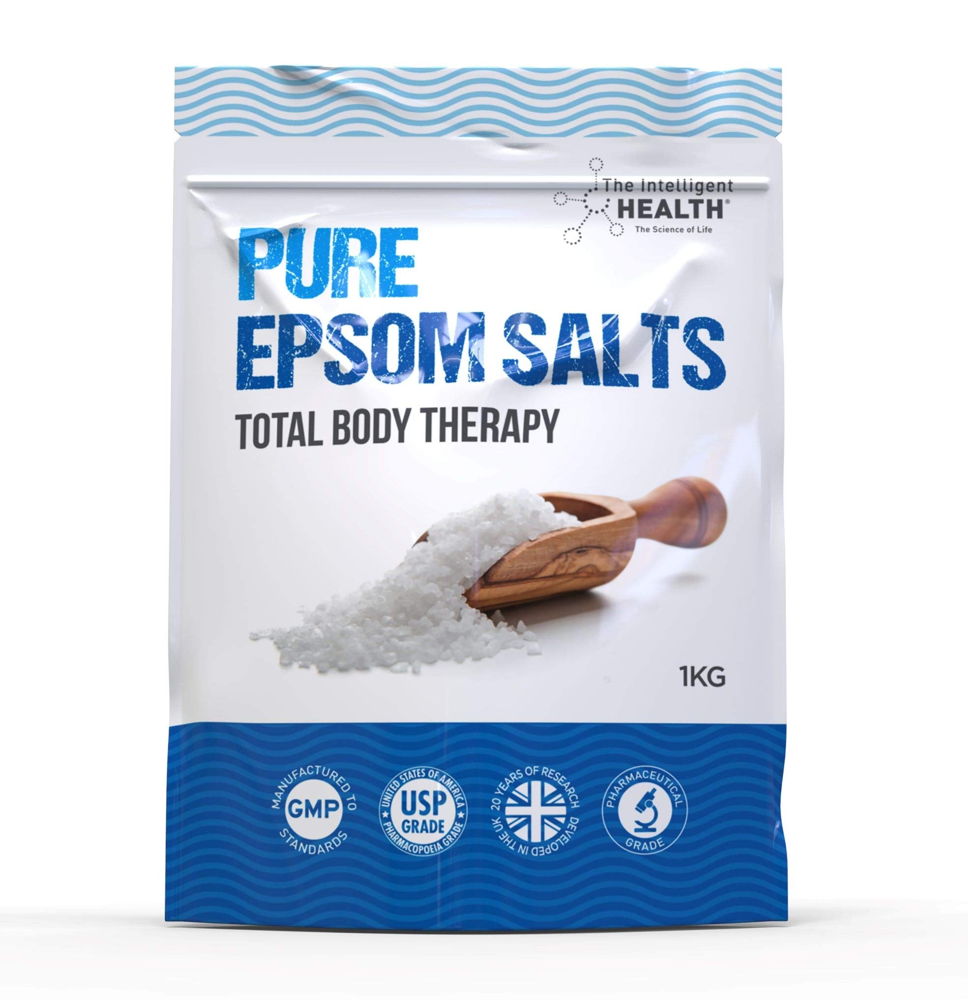 The Intelligent Health Pure Epsom Salts Magnesium Sulphate Bath Salt (1 kg) for Muscle Recovery