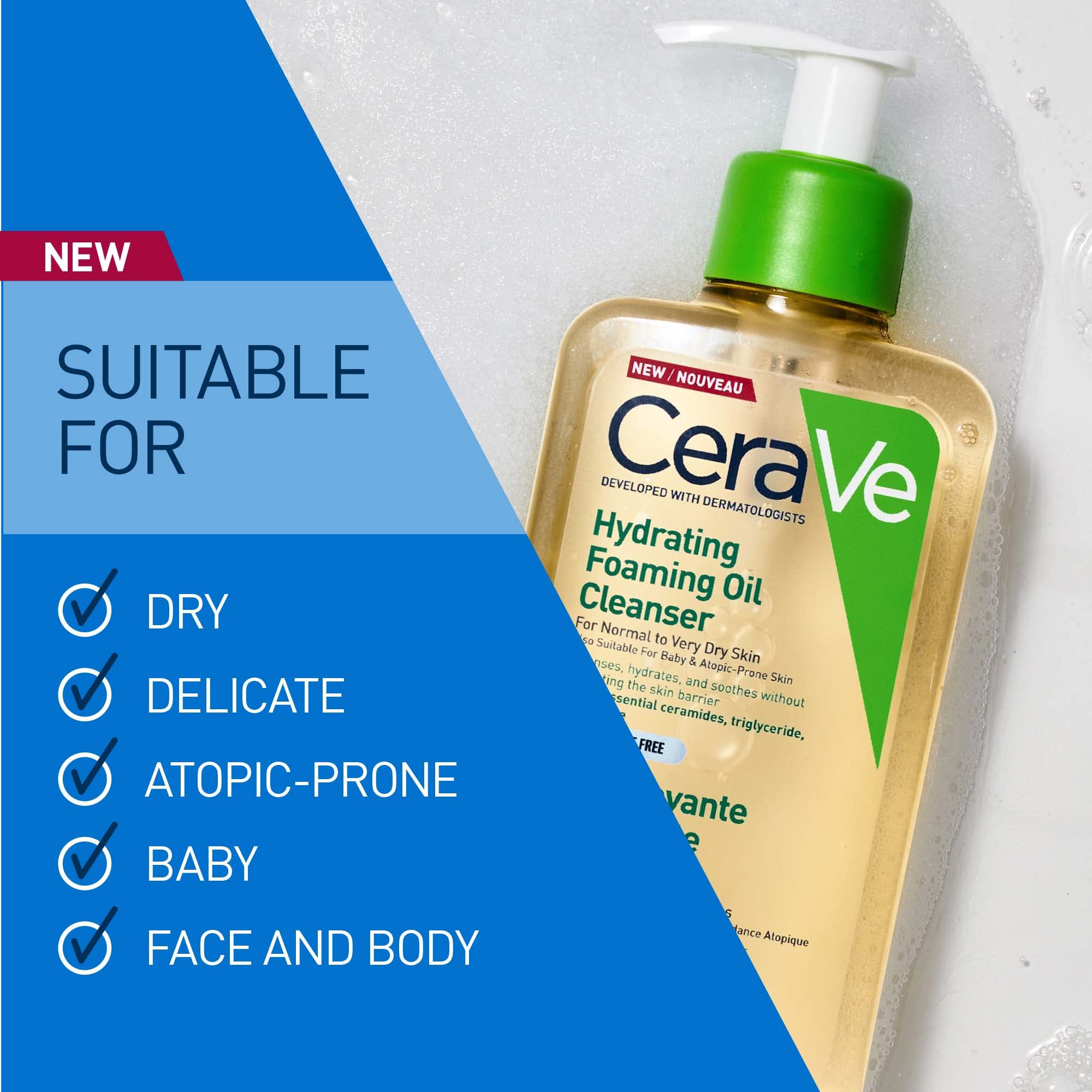 CeraVe Hydrating Foaming Oil Cleanser with Squalane for Normal to Very Dry Skin 6