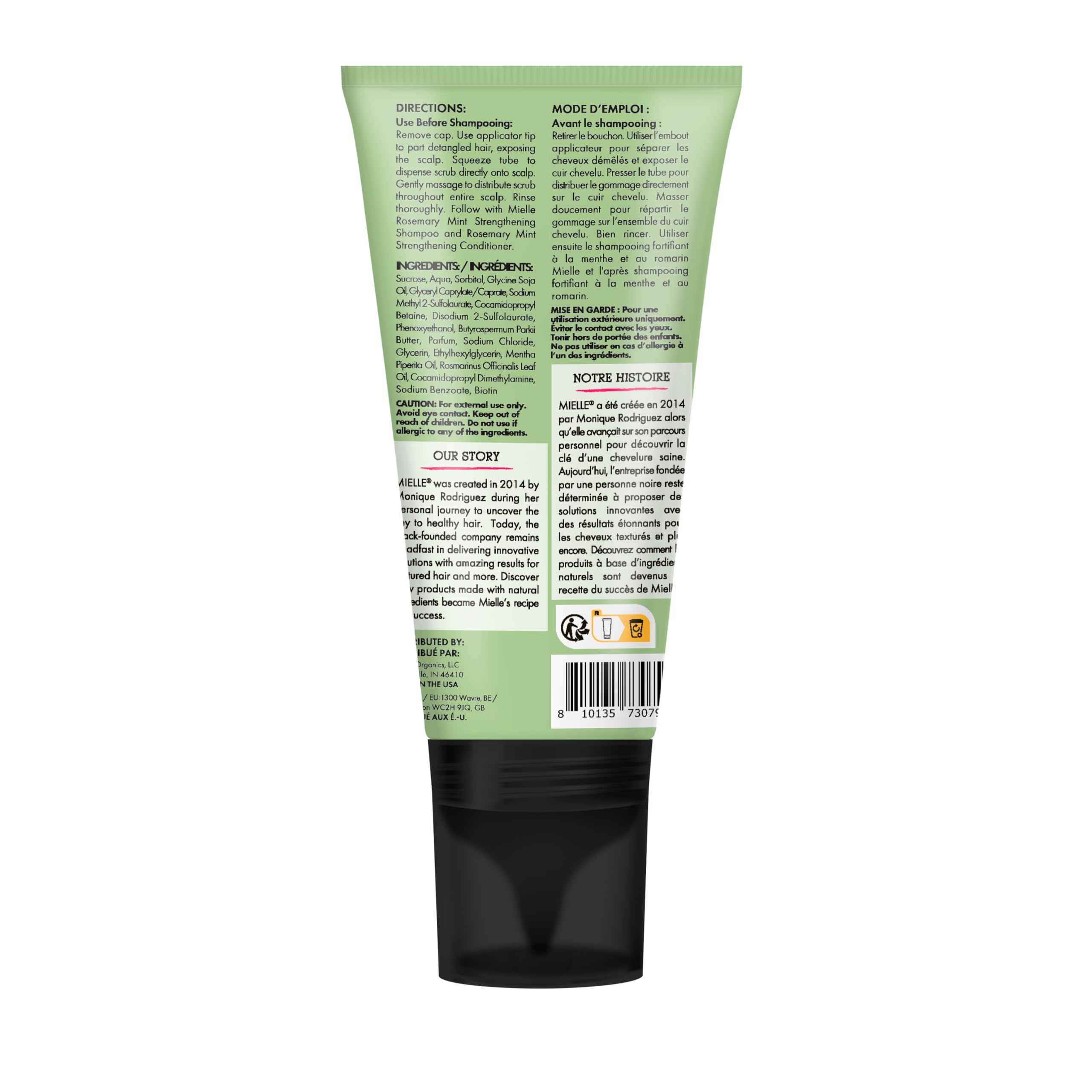 Mielle Rosemary & Mint Sugar Exfoliating Scalp Scrub for Build Up & Oil
