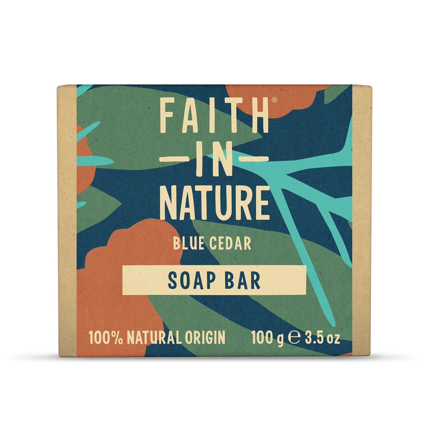 FAITH IN NATURE Natural Blue Cedar Hand Soap Bar, Uplifting, Vegan & Cruelty Free, 100g (3 Pack)